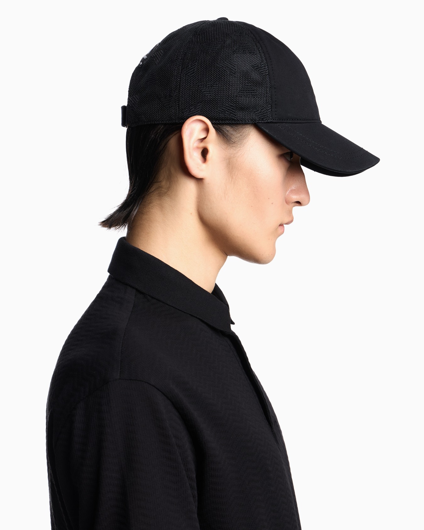 Baseball cap with mesh back with all-over eagle embroidery Slide 2