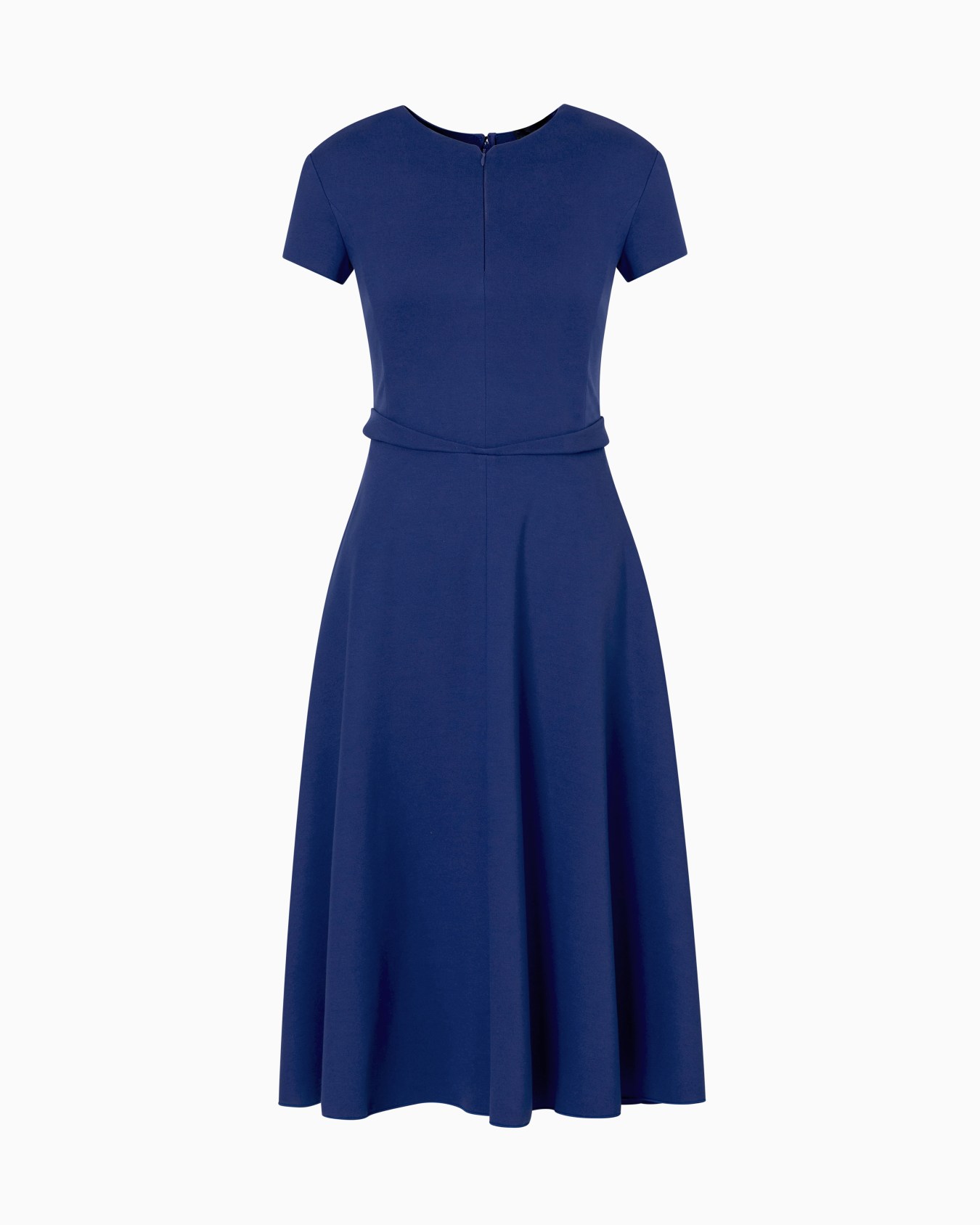 Short-sleeved dress in Milano-stitch fabric  Slide 0