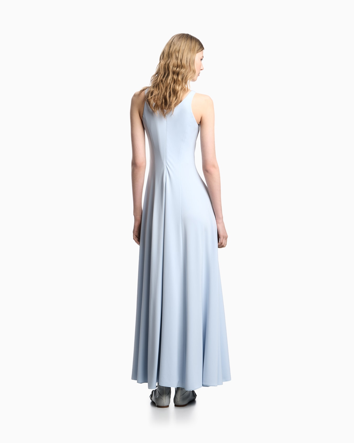 Interlock jersey long dress with twist detail Slide 2