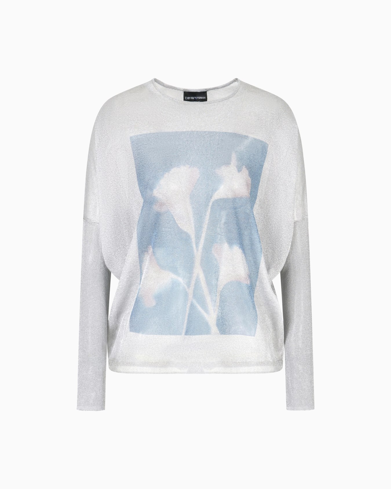Nahtloser Pullover mit Blumen-Print Folie 0
