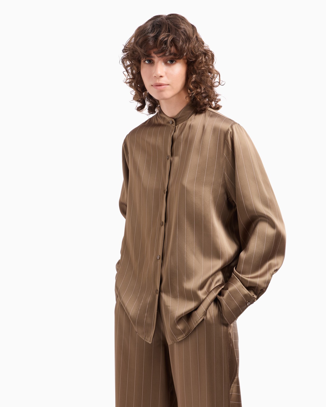 Chemise en mélange acétate à fines rayures Dawn to Dusk Diapositive 4