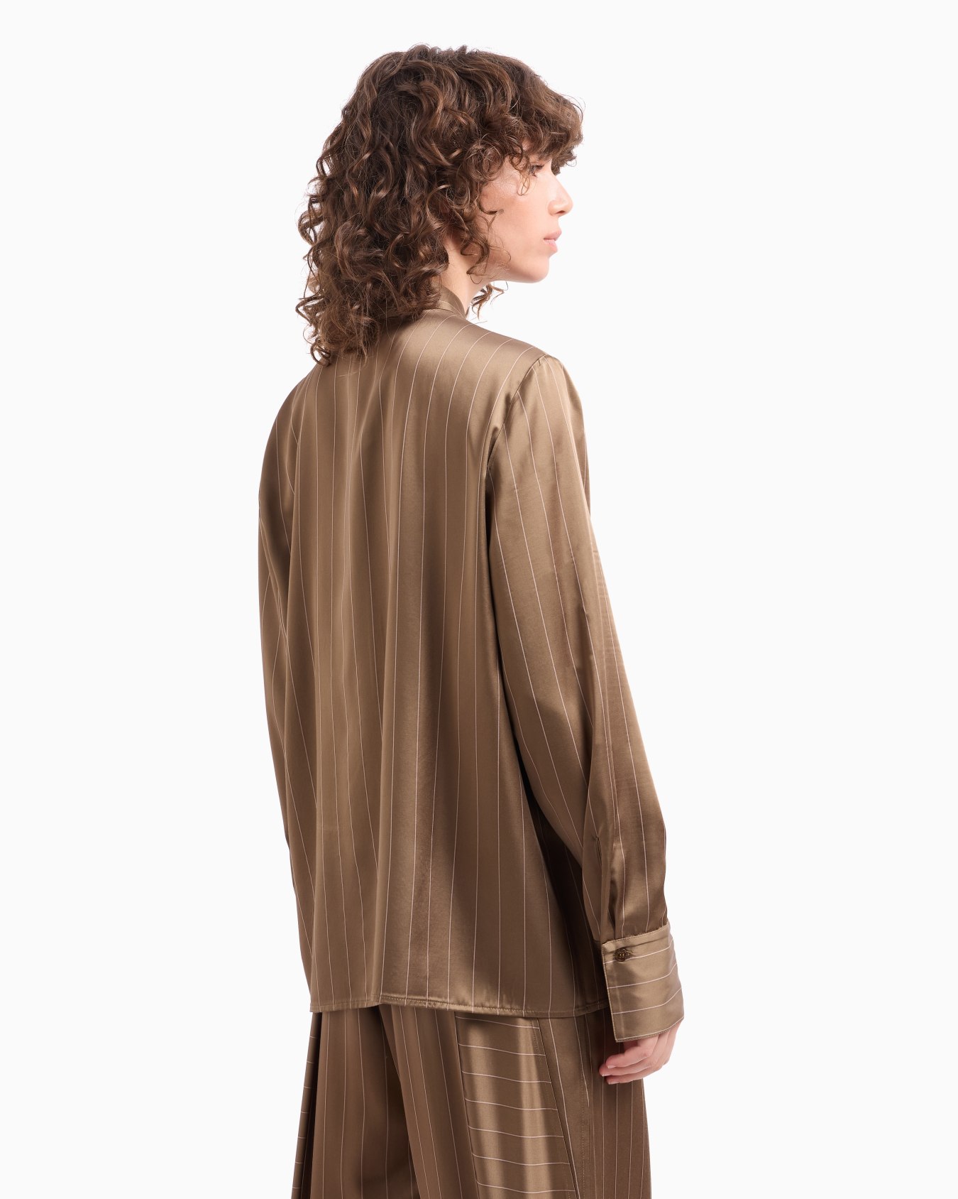 Chemise en mélange acétate à fines rayures Dawn to Dusk Diapositive 3