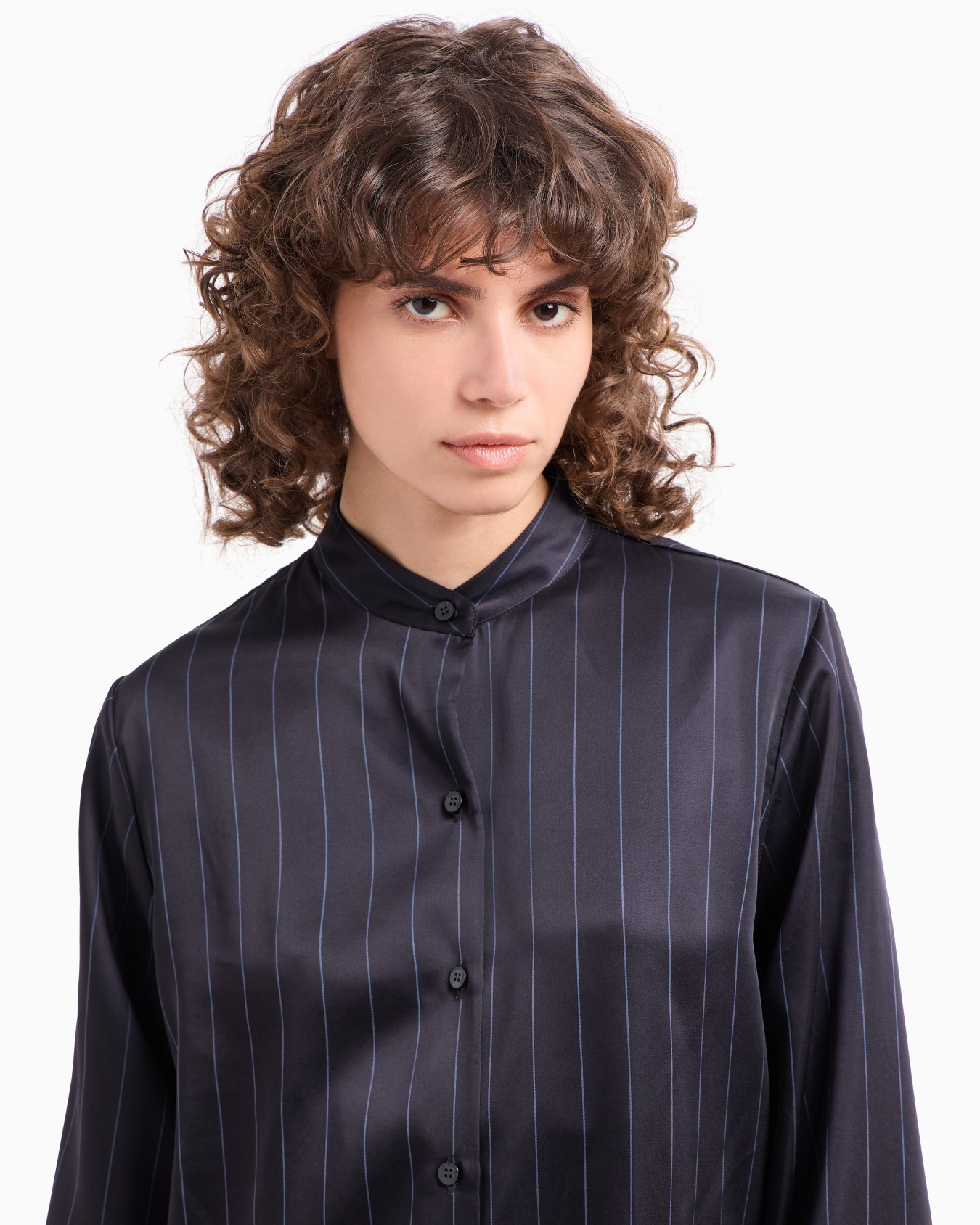 Dawn to Dusk pinstriped acetate-blend shirt Slide 5