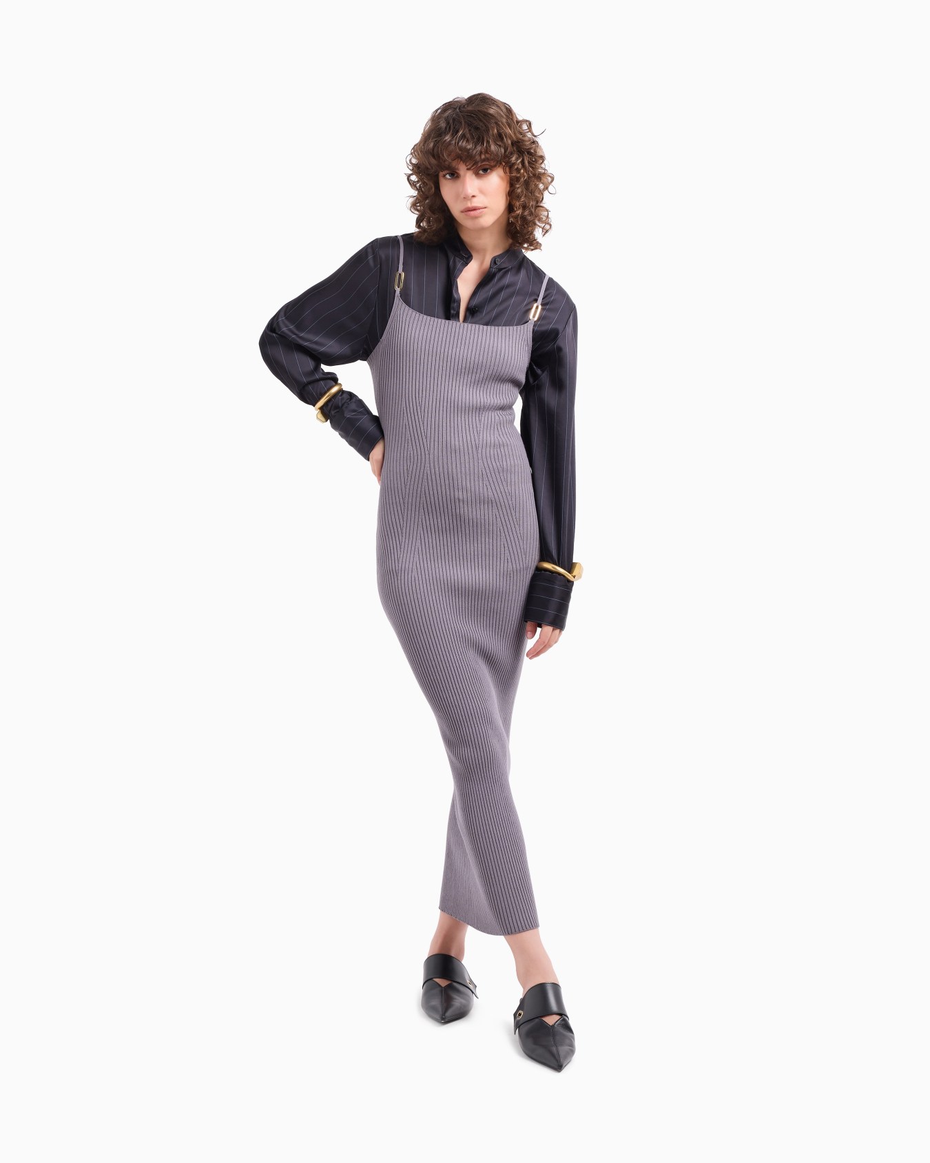 Dawn to Dusk pinstriped acetate-blend shirt Slide 2