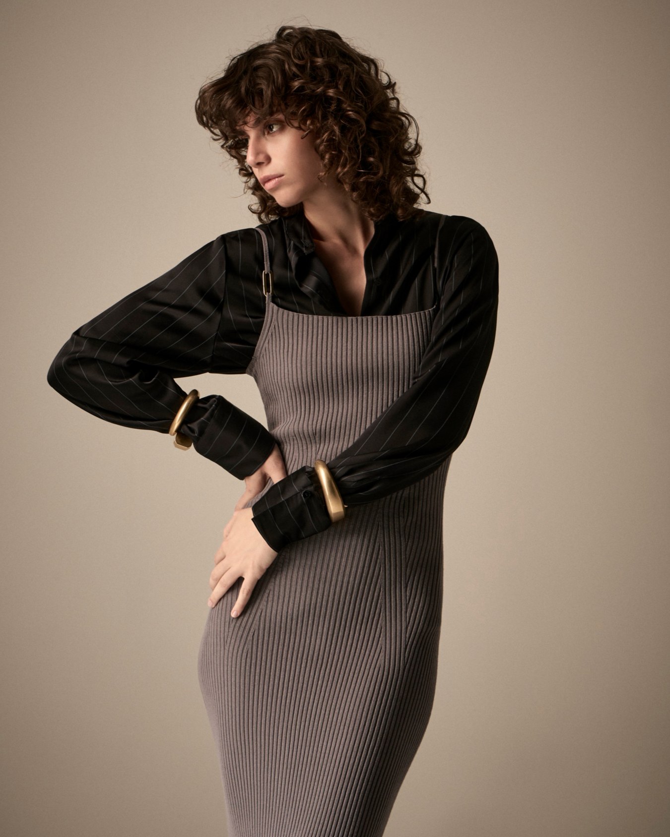 Dawn to Dusk pinstriped acetate-blend shirt Slide 6