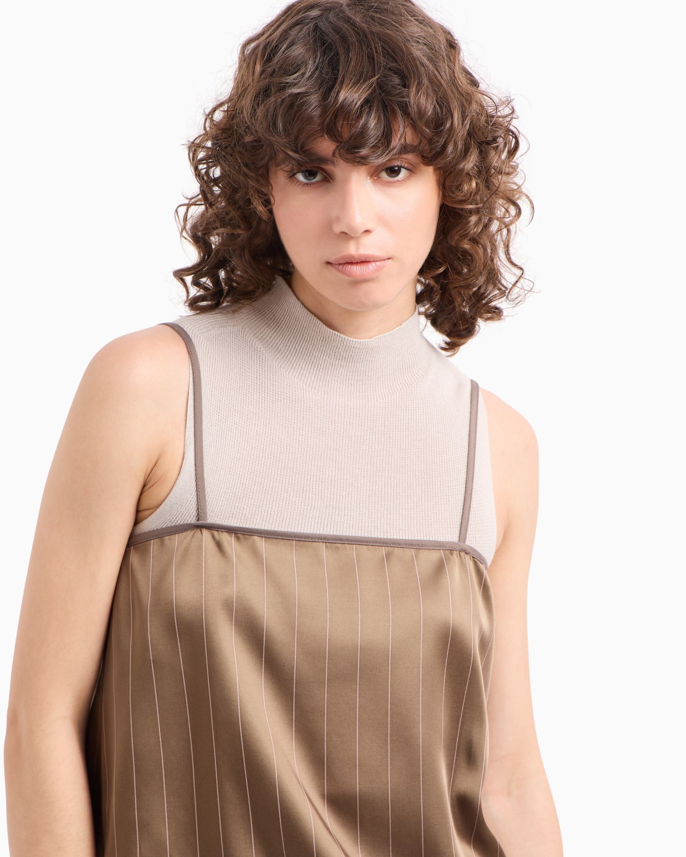 Dawn to Dusk pinstriped acetate-blend top Slide 5