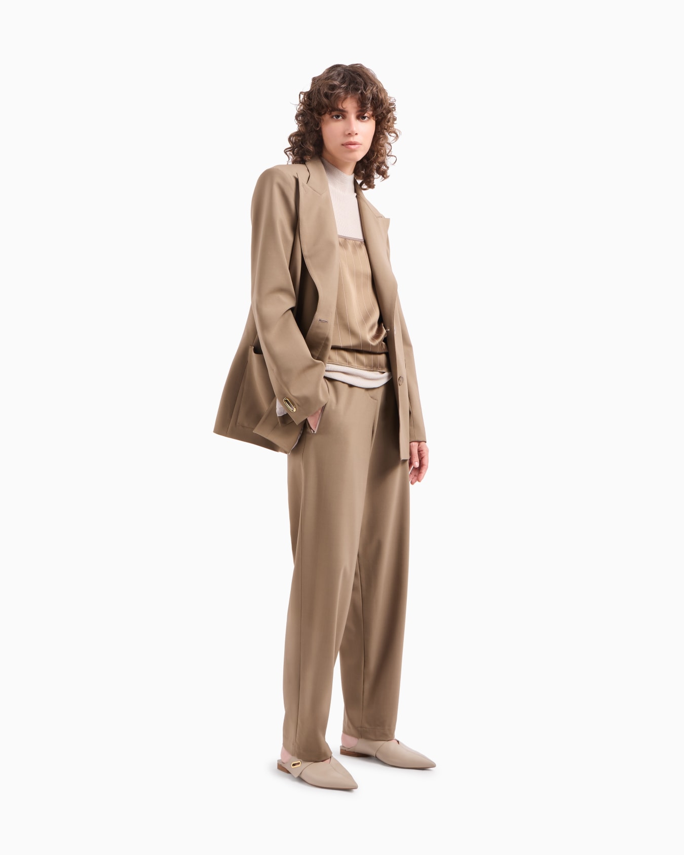 Dawn to Dusk pinstriped acetate-blend top Slide 2