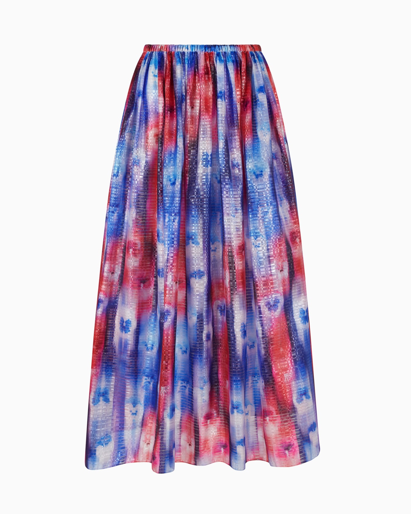 Jupe longue en tissu technique fluide à motif dégradé de fleurs Diapositive 0