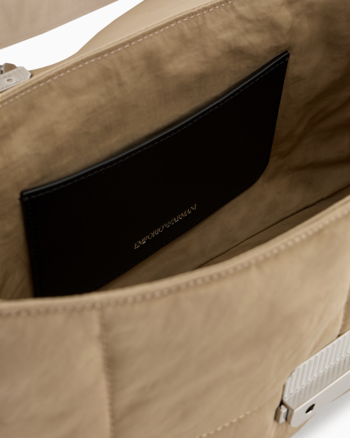 Large shoulder bag in matelassé nylon Slide 3