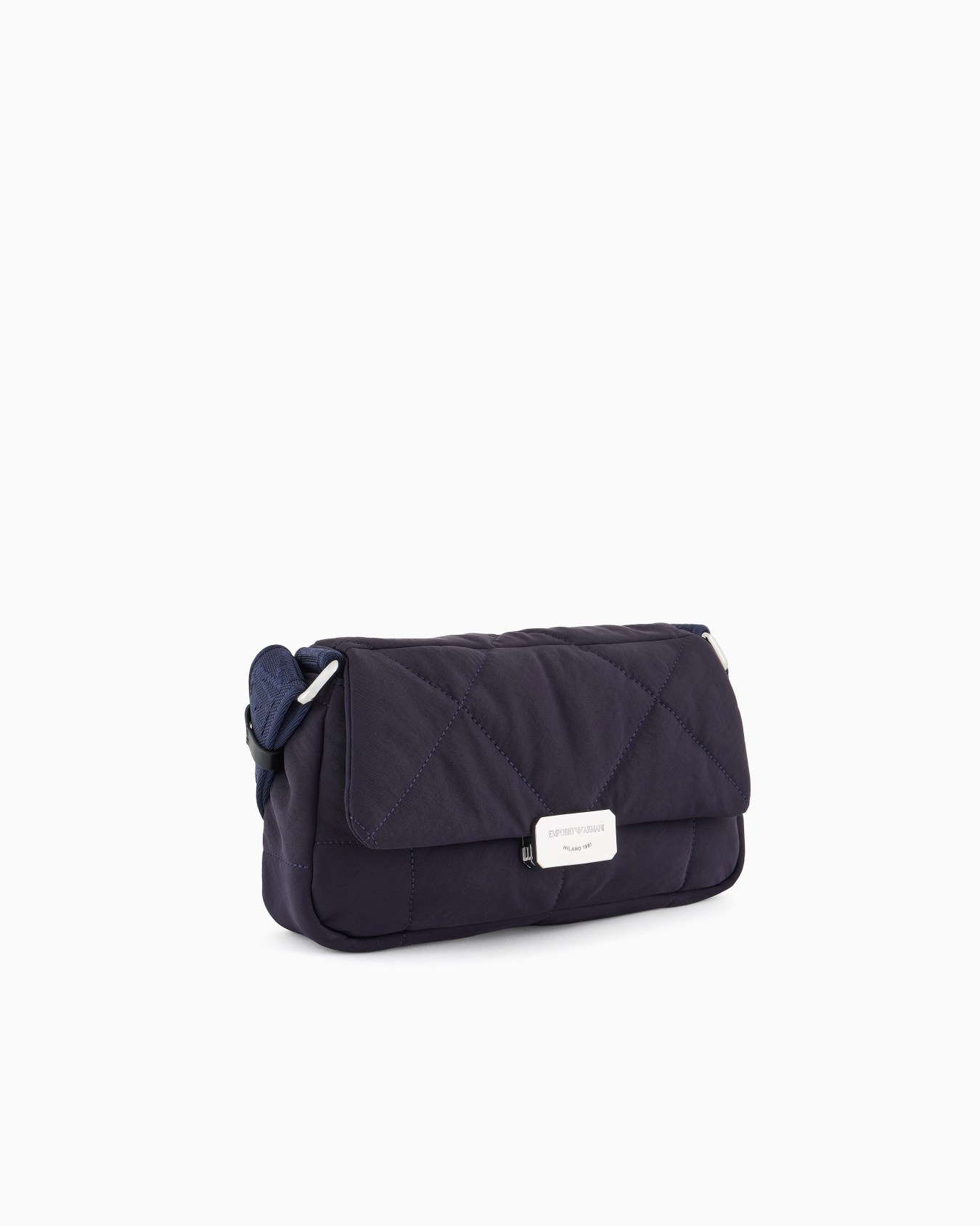 Medium shoulder bag in matelassé nylon Slide 1