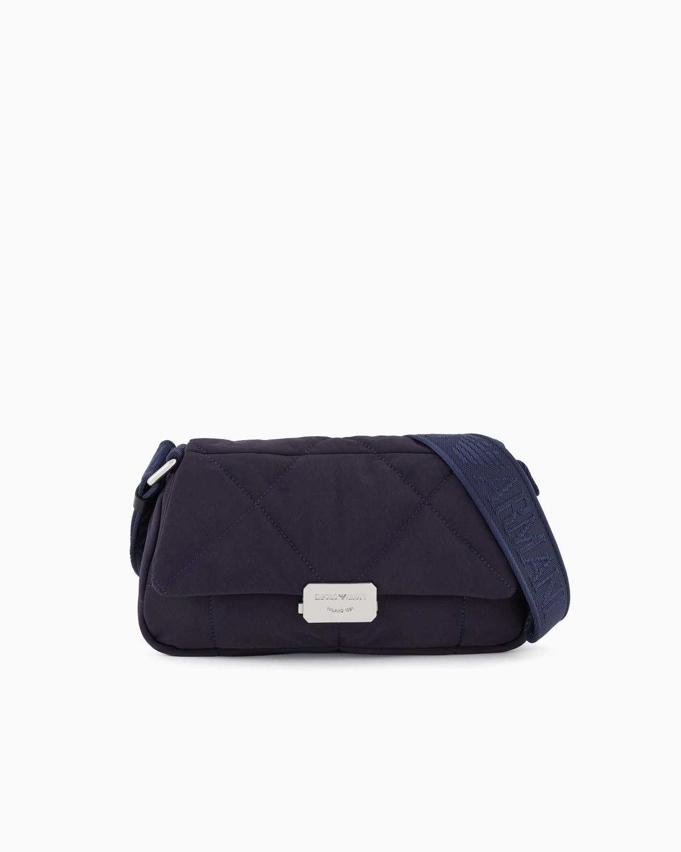 Medium shoulder bag in matelassé nylon Slide 0
