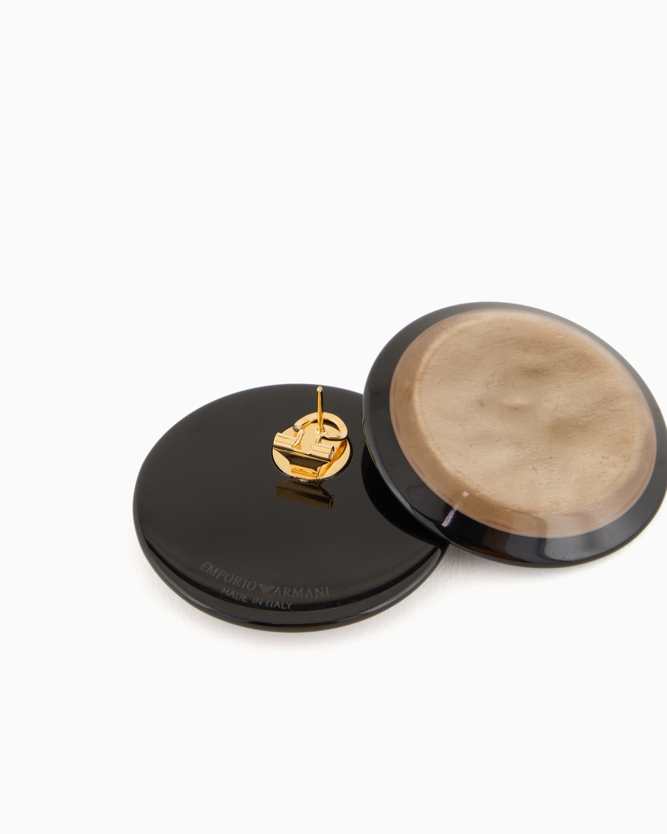 Shiny oversized round earrings Slide 1