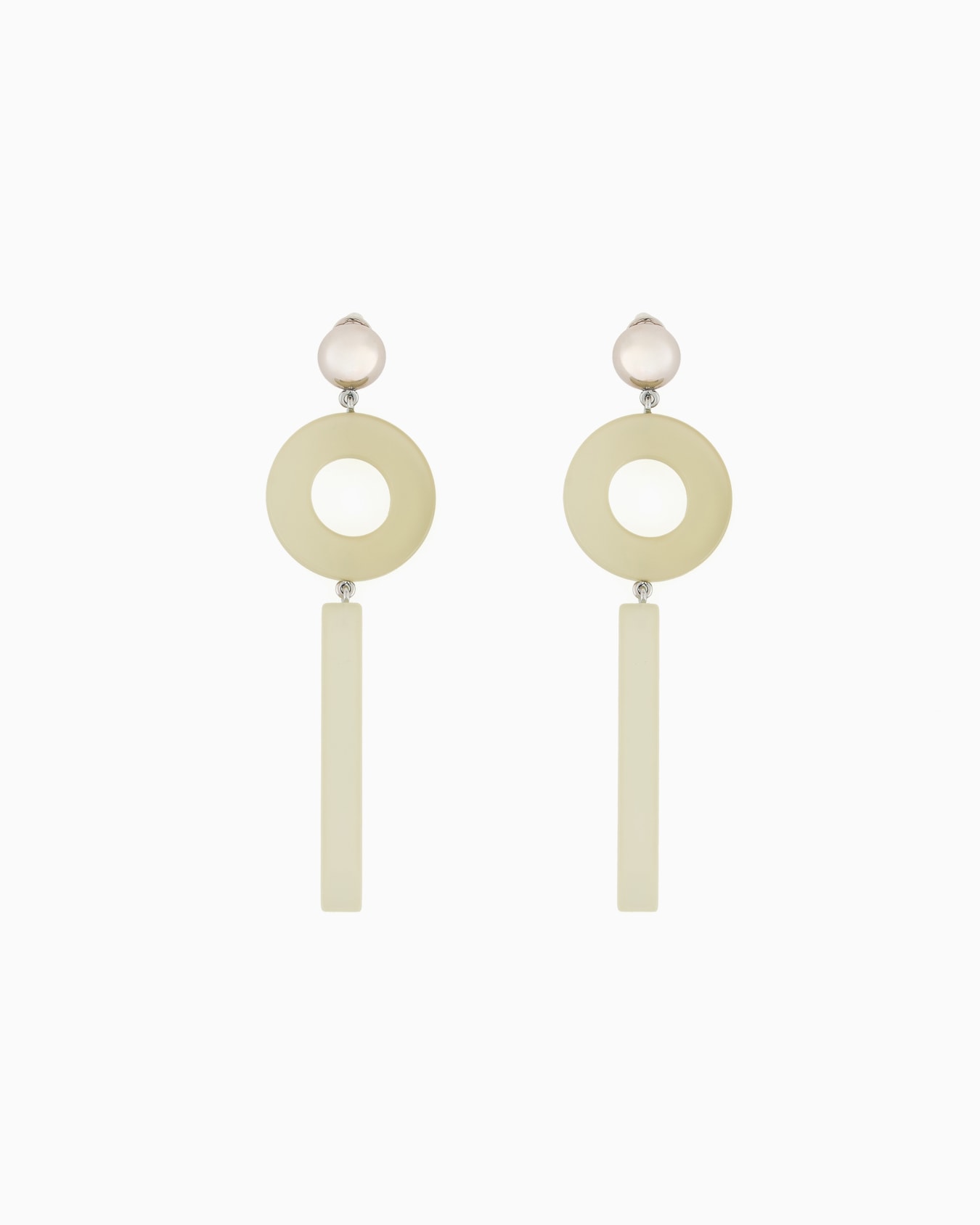 Pendant earrings with geometric elements Slide 0