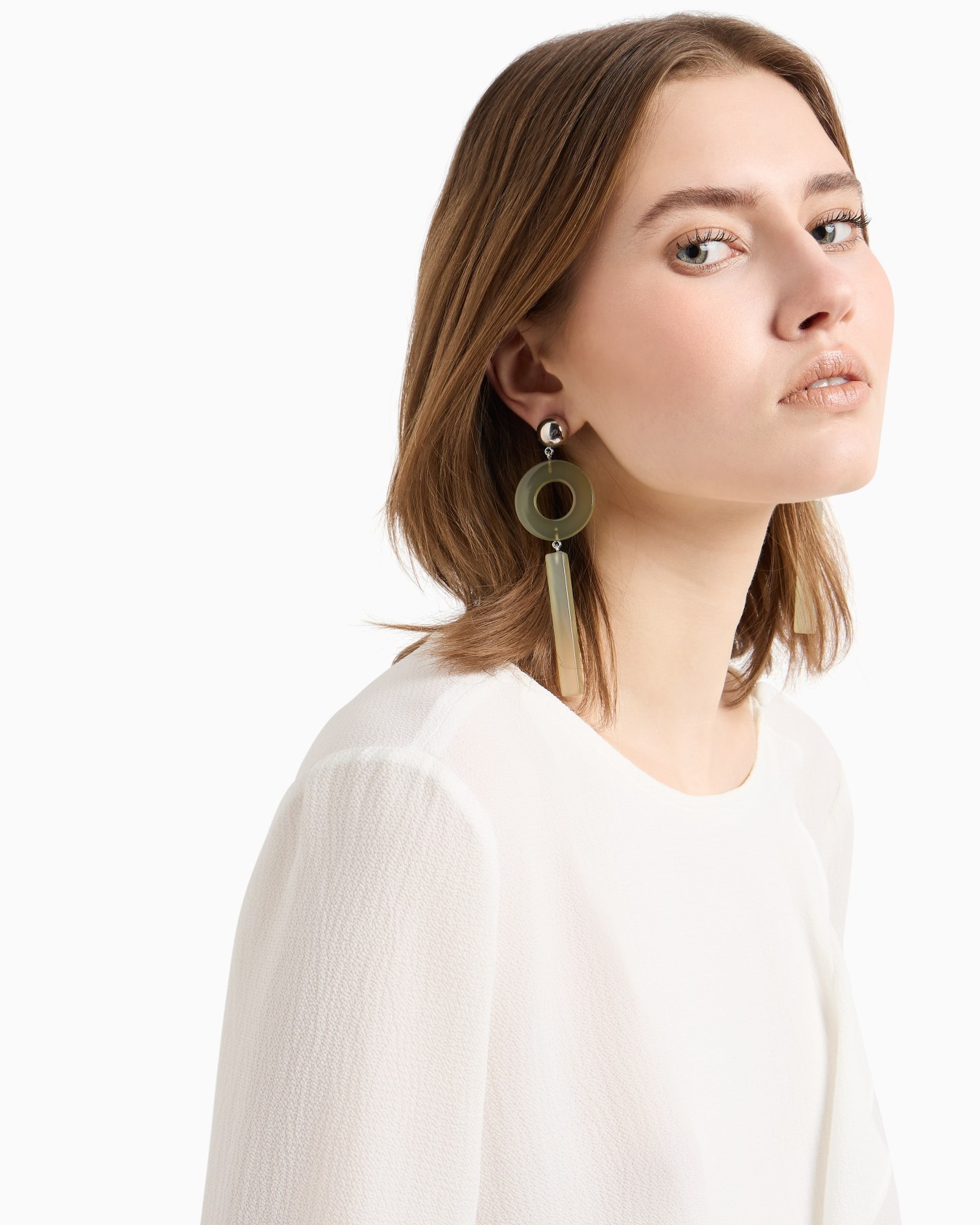 Pendant earrings with geometric elements Slide 2