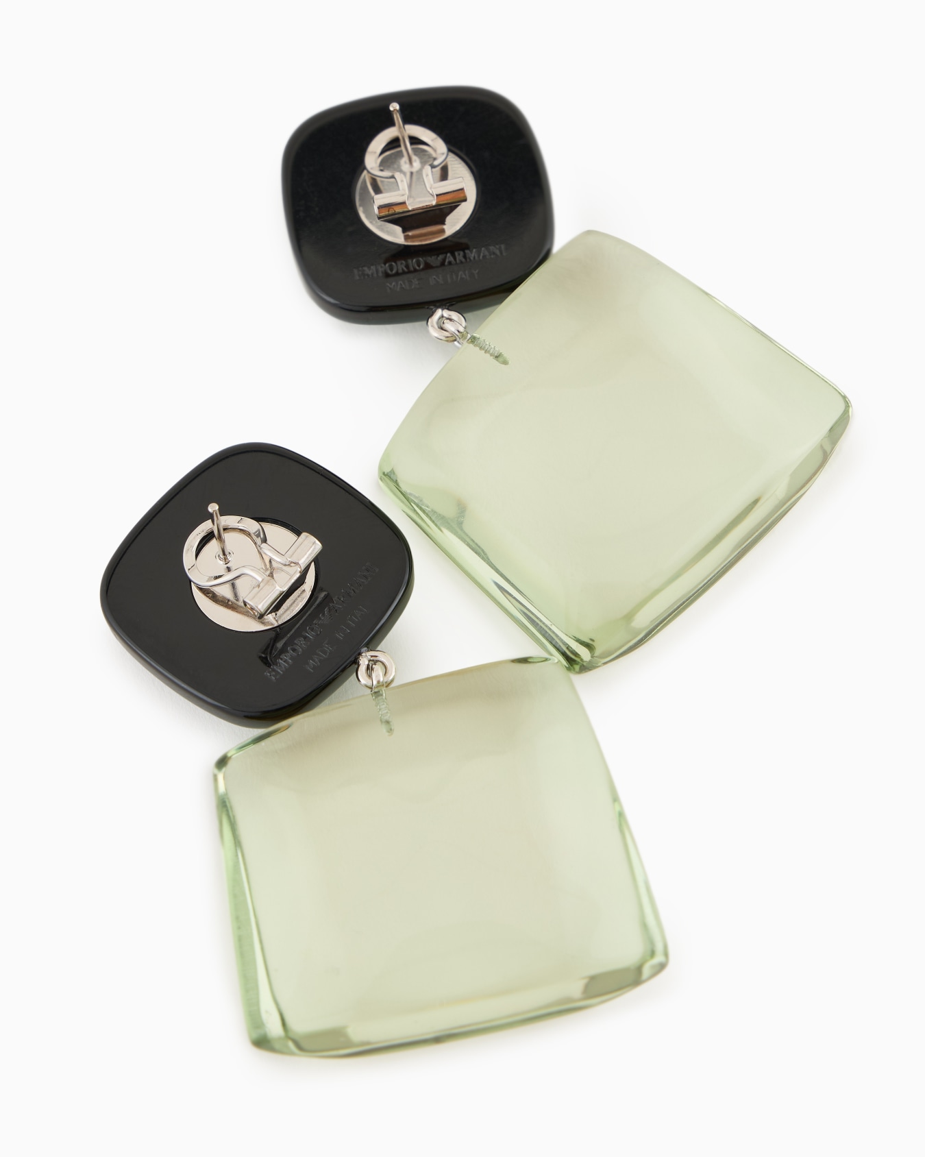 Pendant earrings with transparent gemstone Slide 1