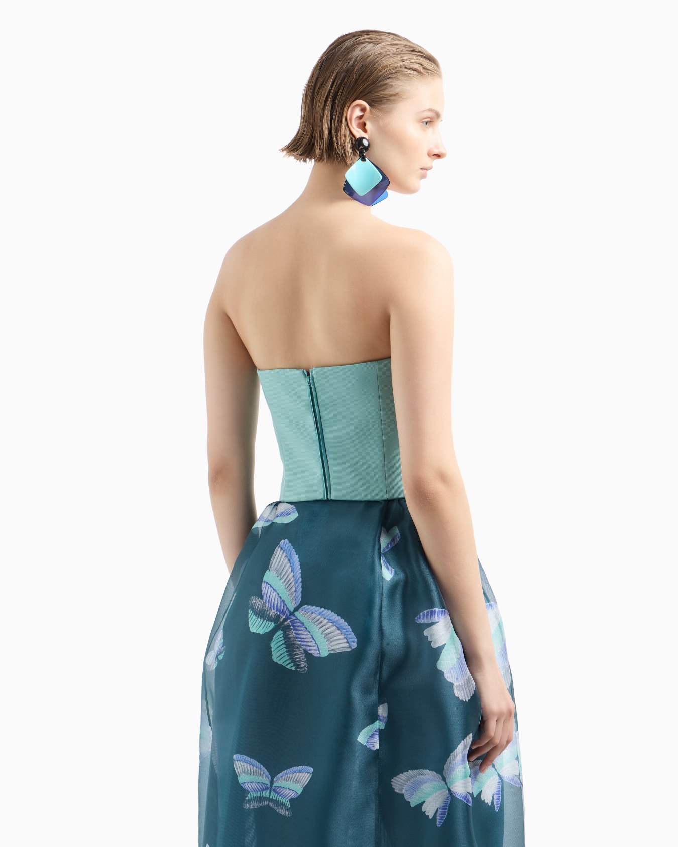 Butterfly ottoman fabric bustier top Slide 1