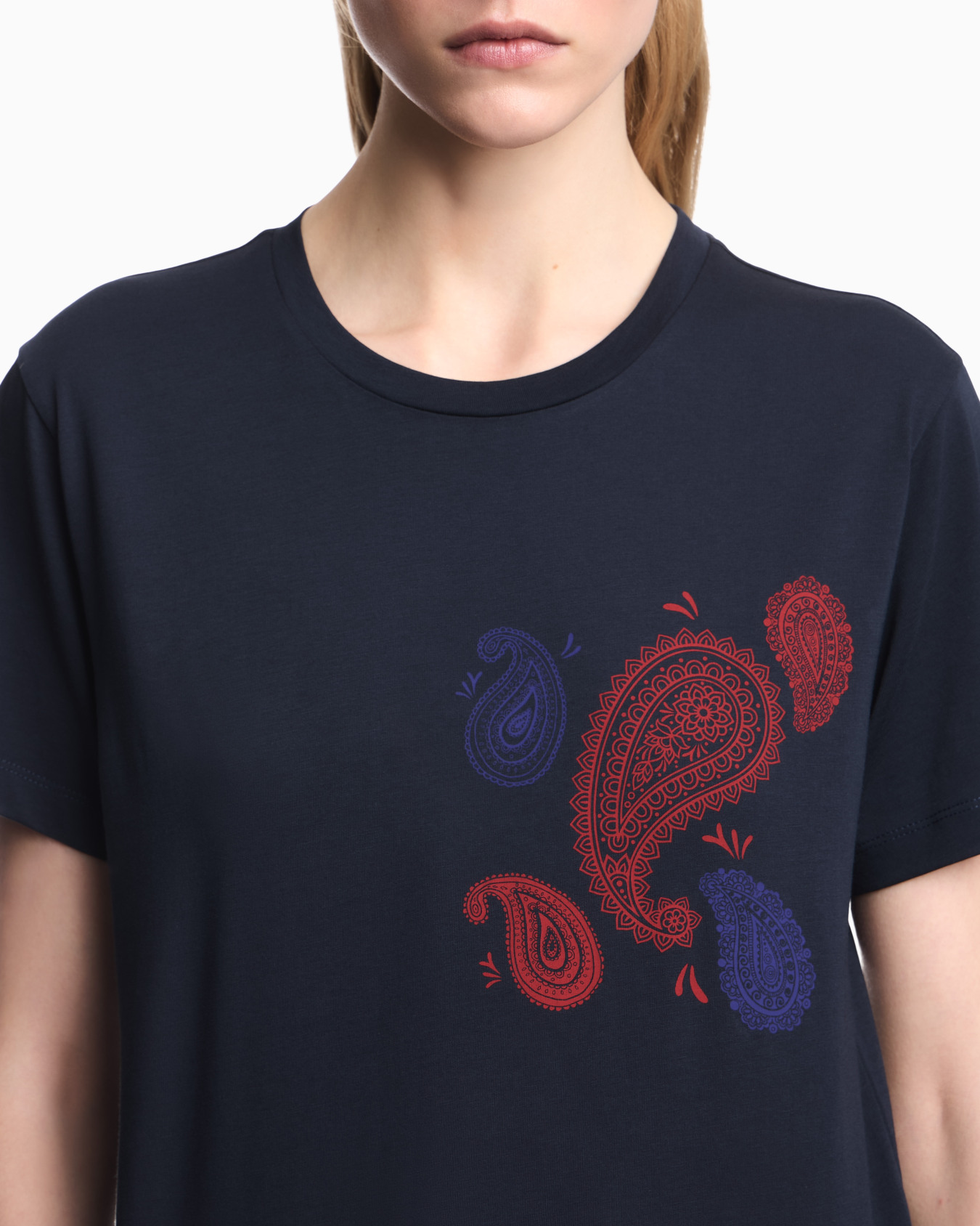 T-shirt Capsule Boteh en coton avec col rond et logo Diapositive 5