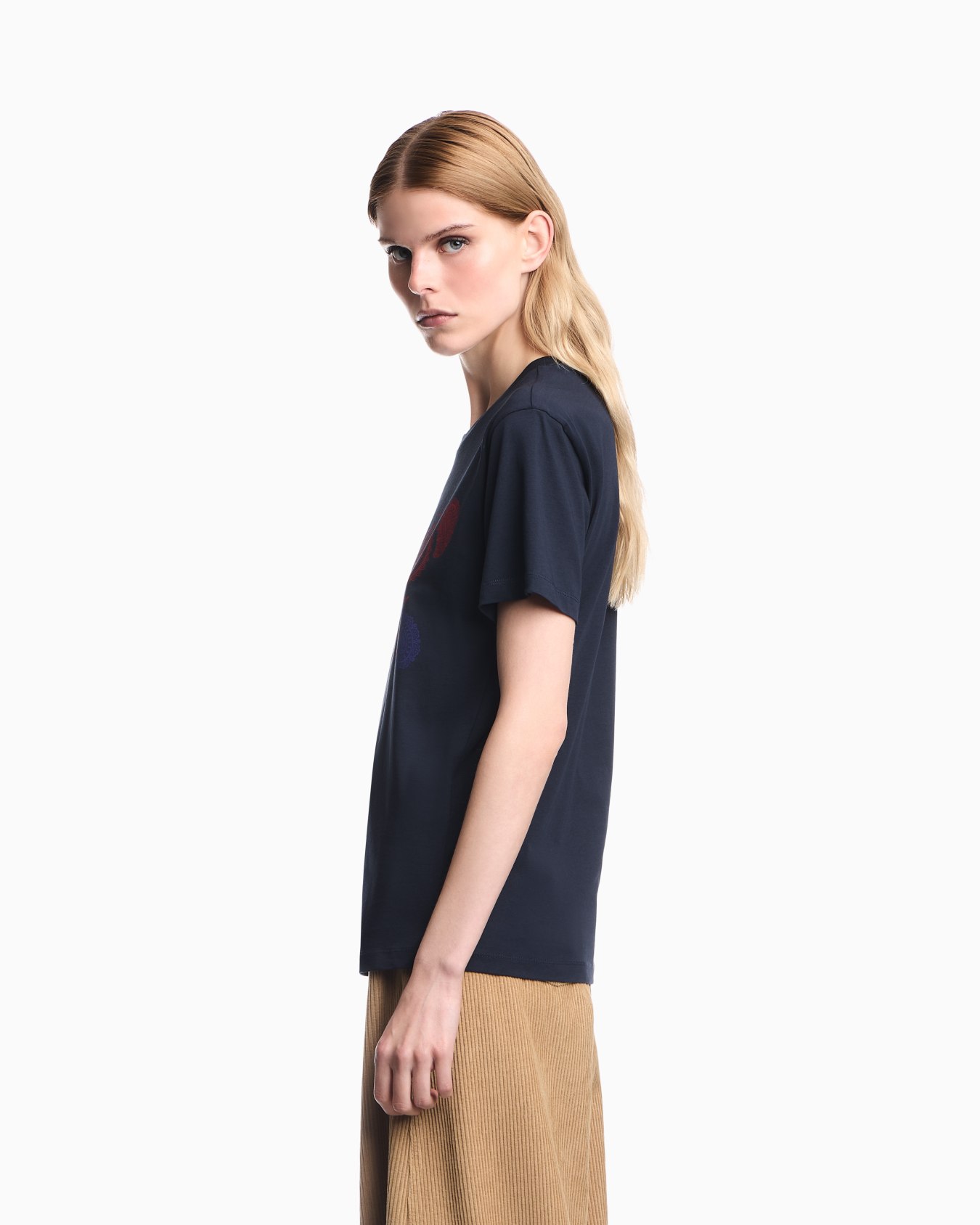 T-shirt Capsule Boteh en coton avec col rond et logo Diapositive 6