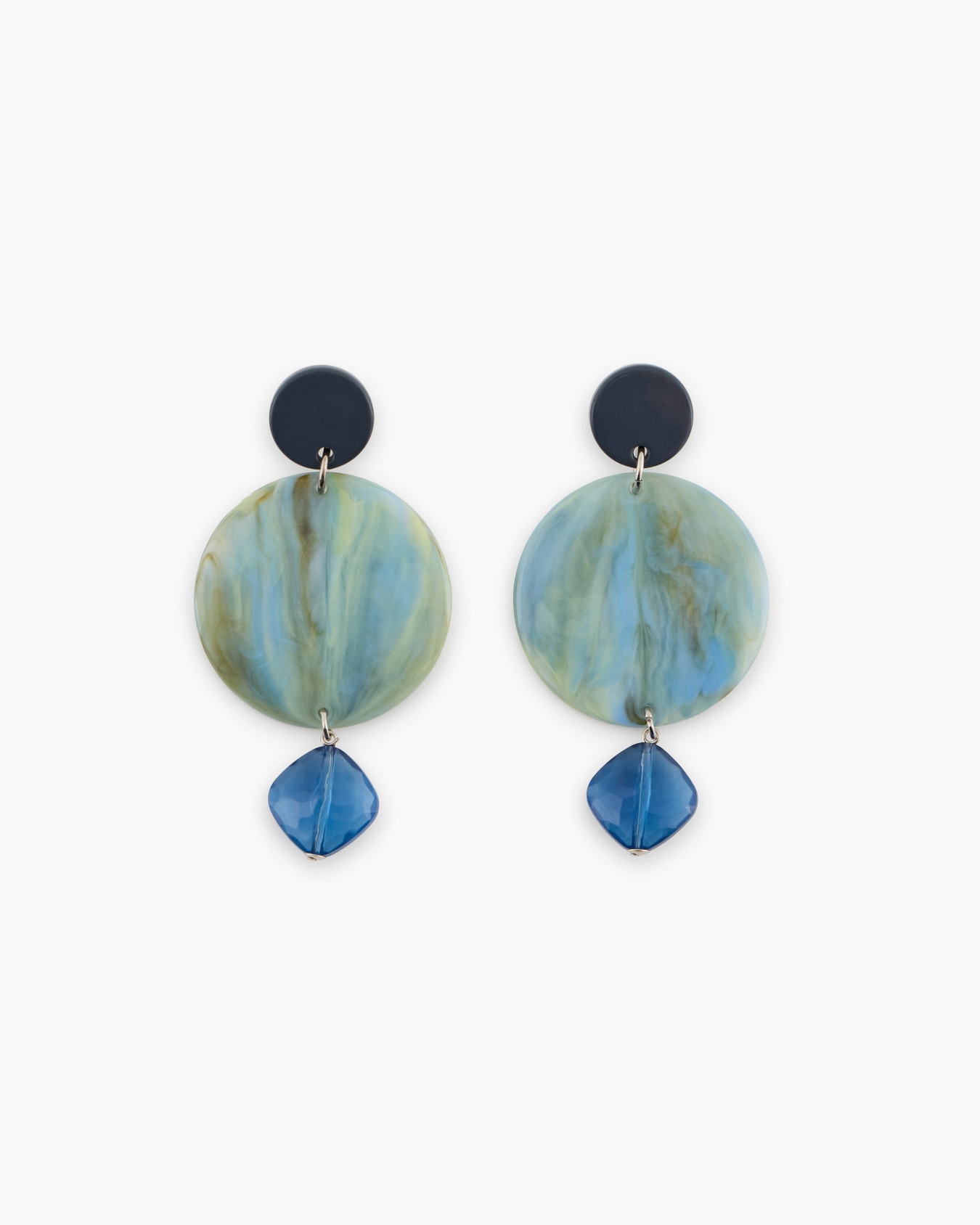 Marble-look oversized pendant earrings Slide 0