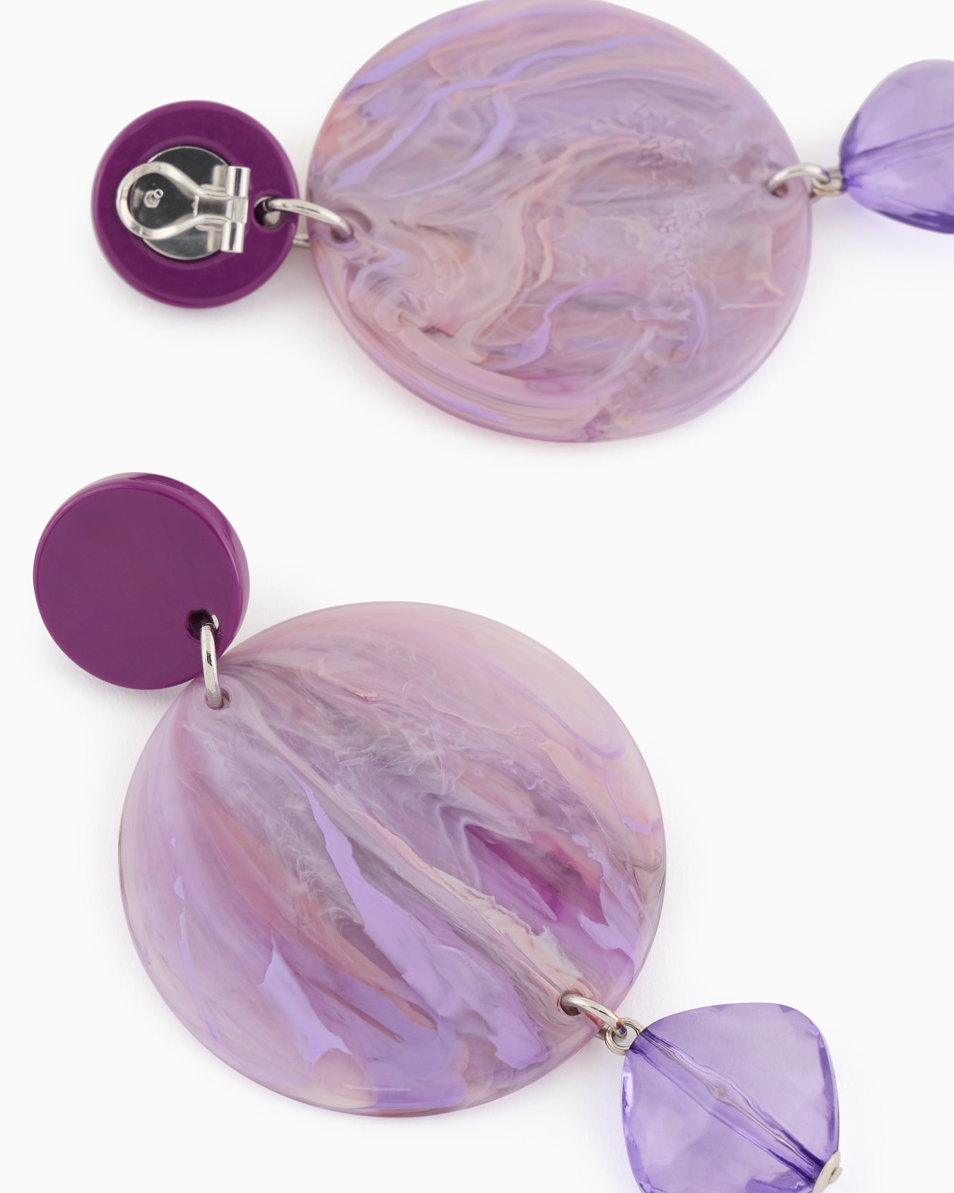 Marble-look oversized pendant earrings Slide 1