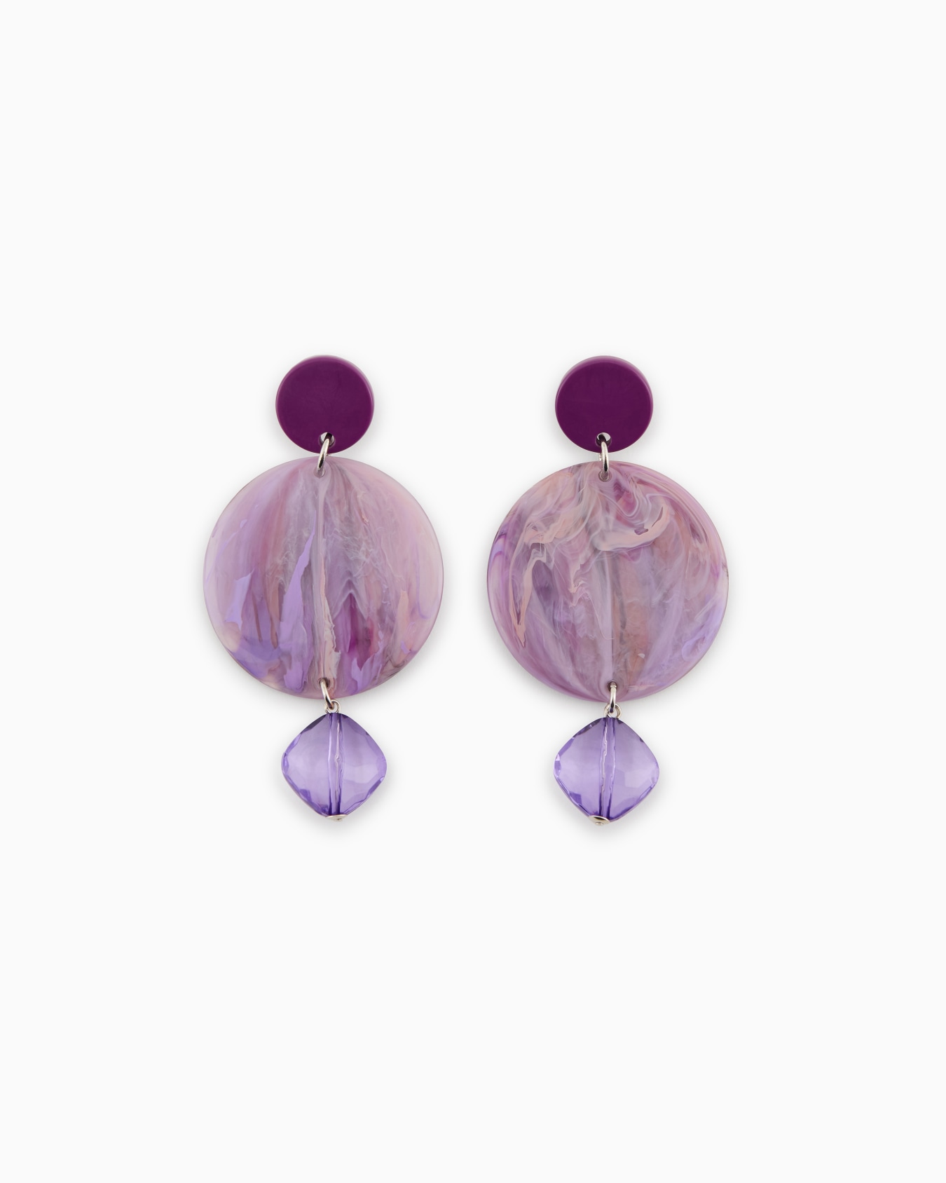 Marble-look oversized pendant earrings Slide 0