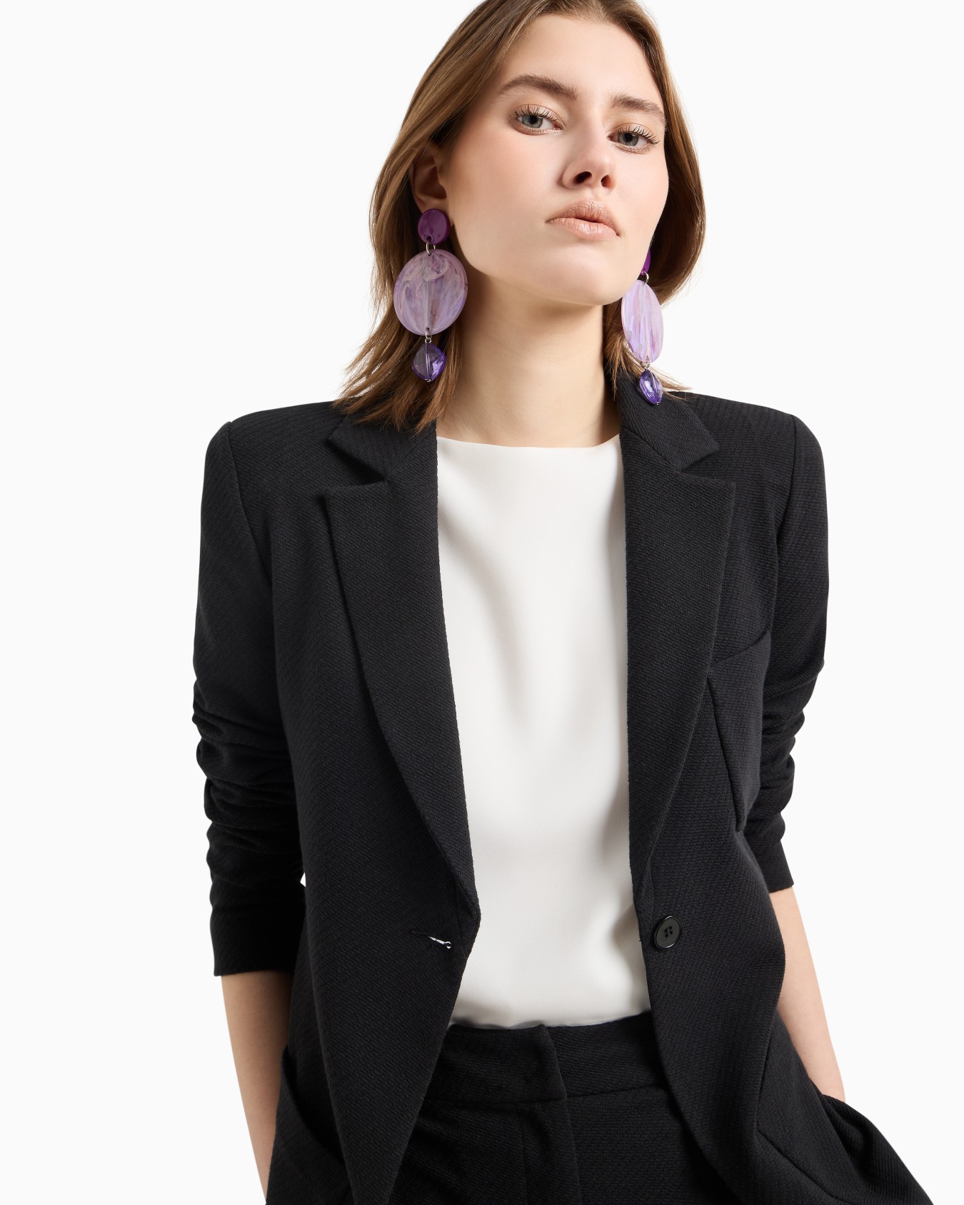 Marble-look oversized pendant earrings Slide 2