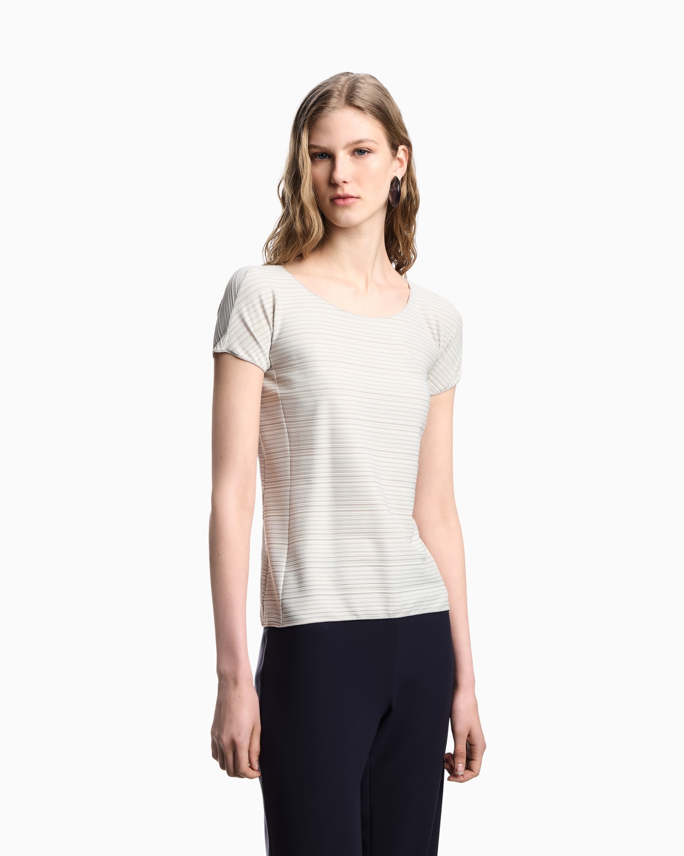 Stretch jacquard motif nylon-jersey T-shirt  Slide 3