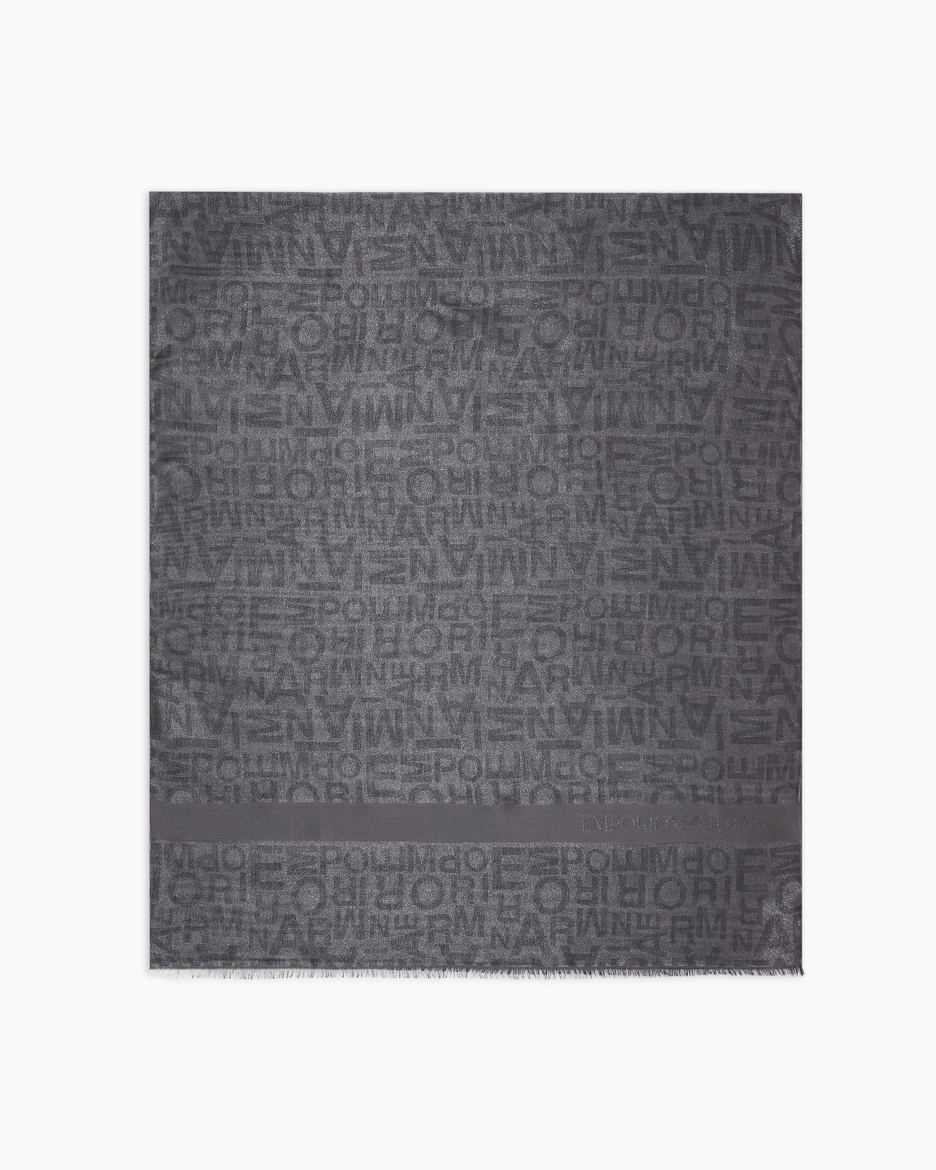 Modal blend stole with lurex and jacquard lettering Slide 0