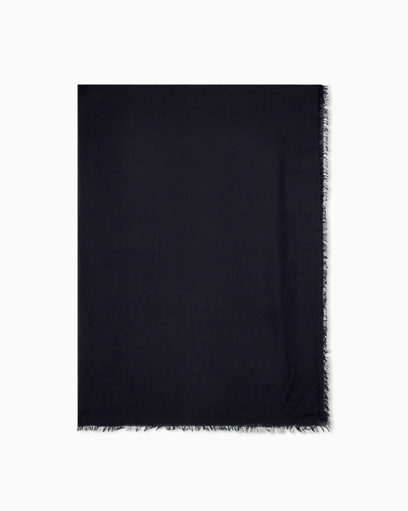Stole in modal and cashmere with fringes and embroidery Slide 0