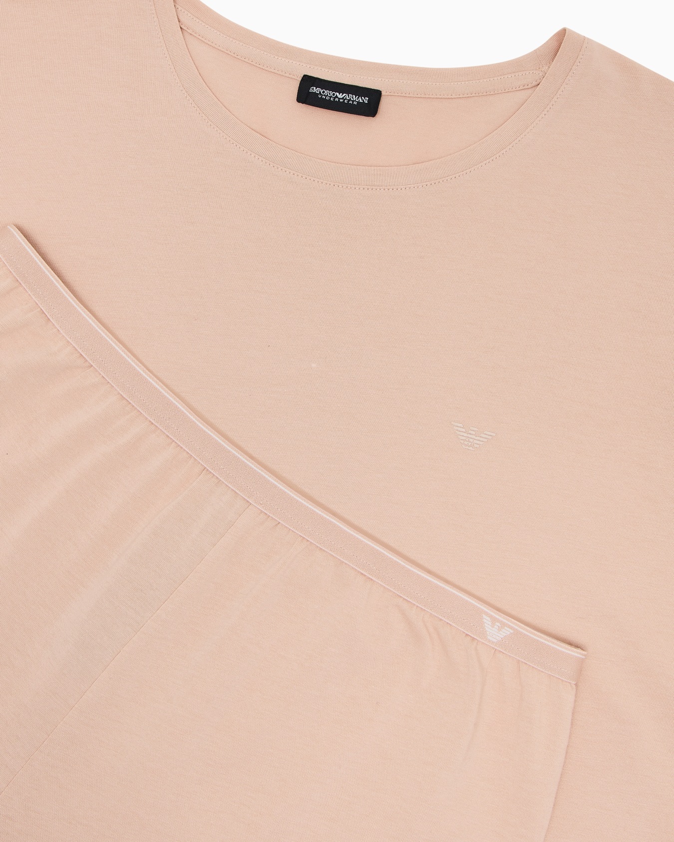 Long pyjamas in cotton jersey with logoband and ribbed cuffs Slide 3