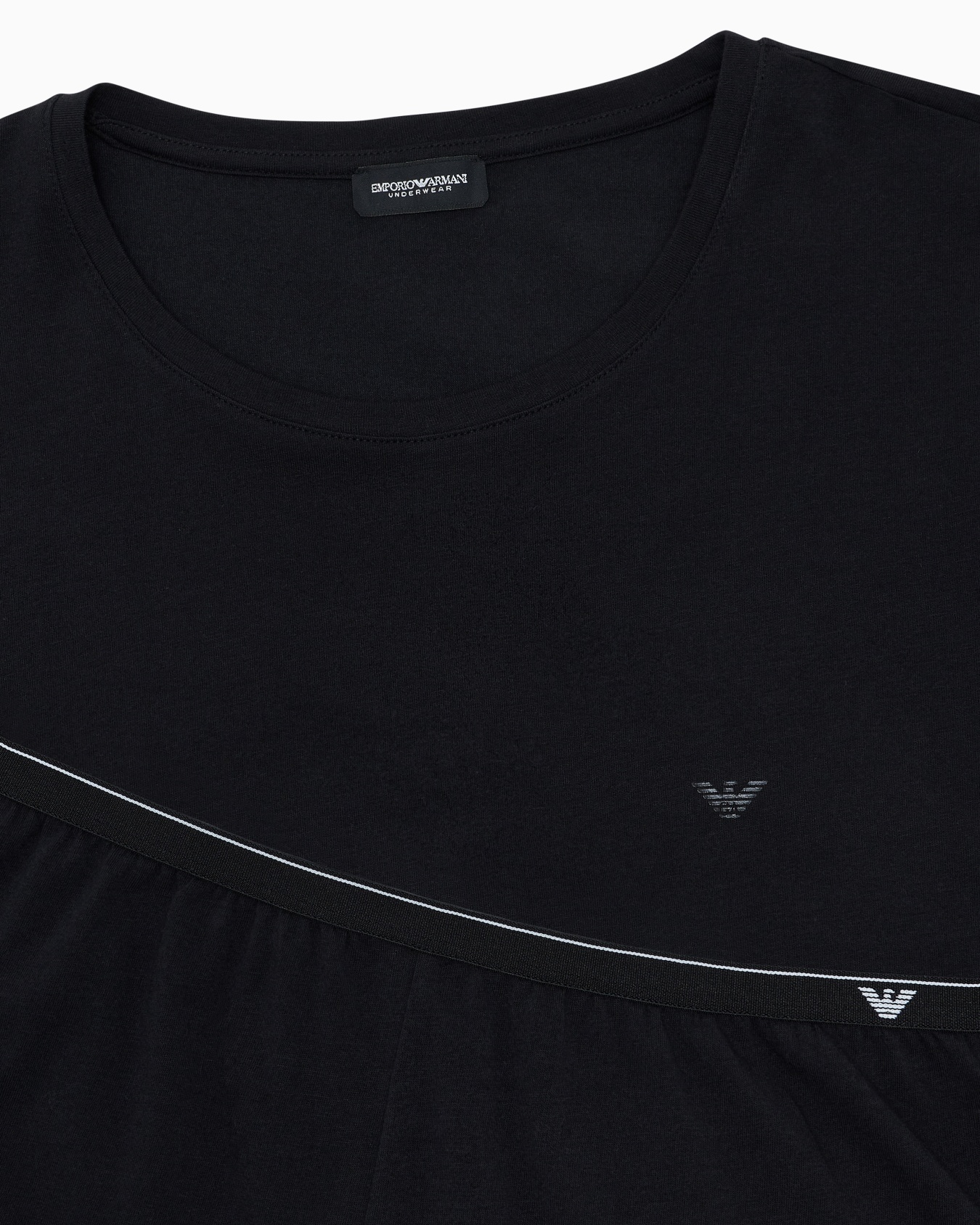 Pijama largo de algodón con cintura elástica y logotipo Diapositiva 3