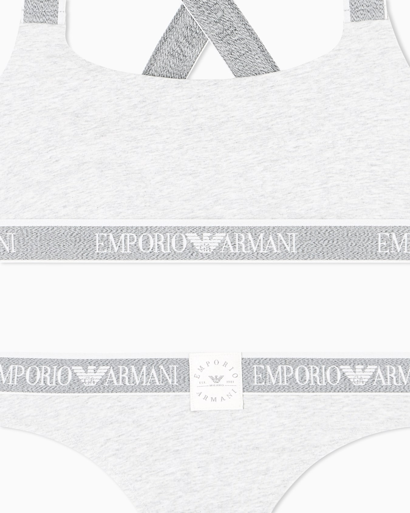 ASV Iconic organic-cotton bralette and Brazilian briefs set with logo band Slide 3