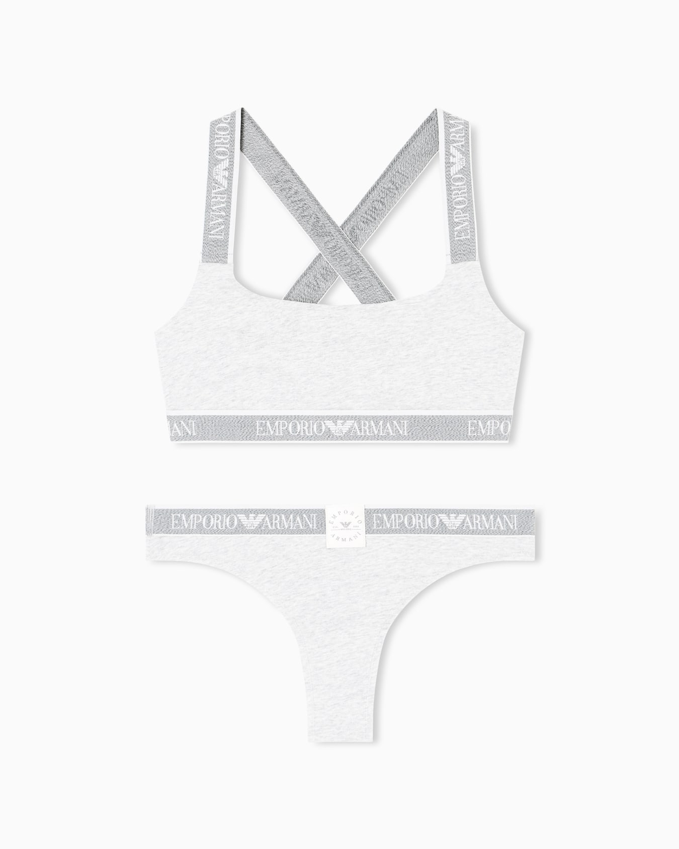 ASV Iconic organic-cotton bralette and Brazilian briefs set with logo band Slide 0