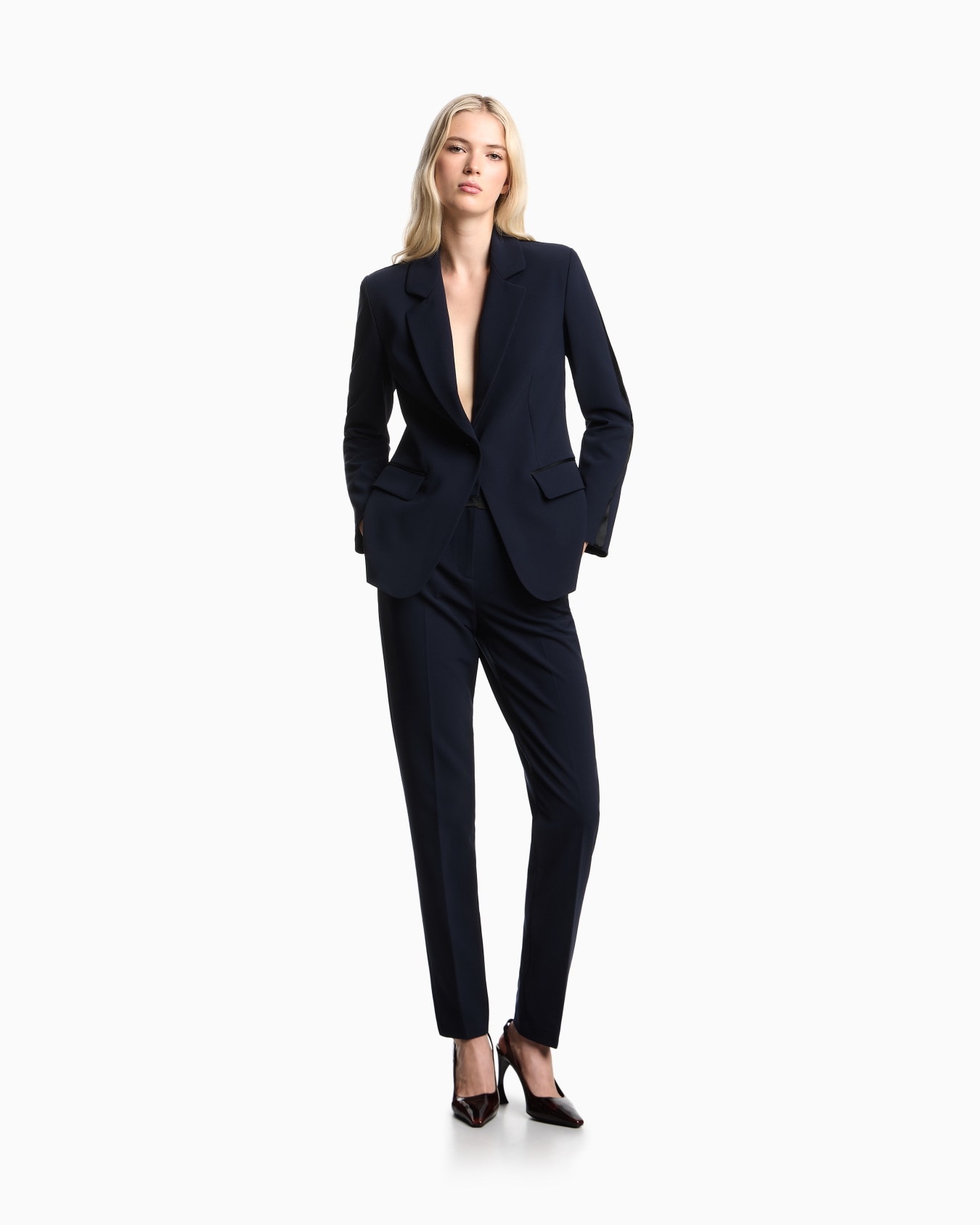 Satin-Waistband Tuxedo Trousers Slide 1
