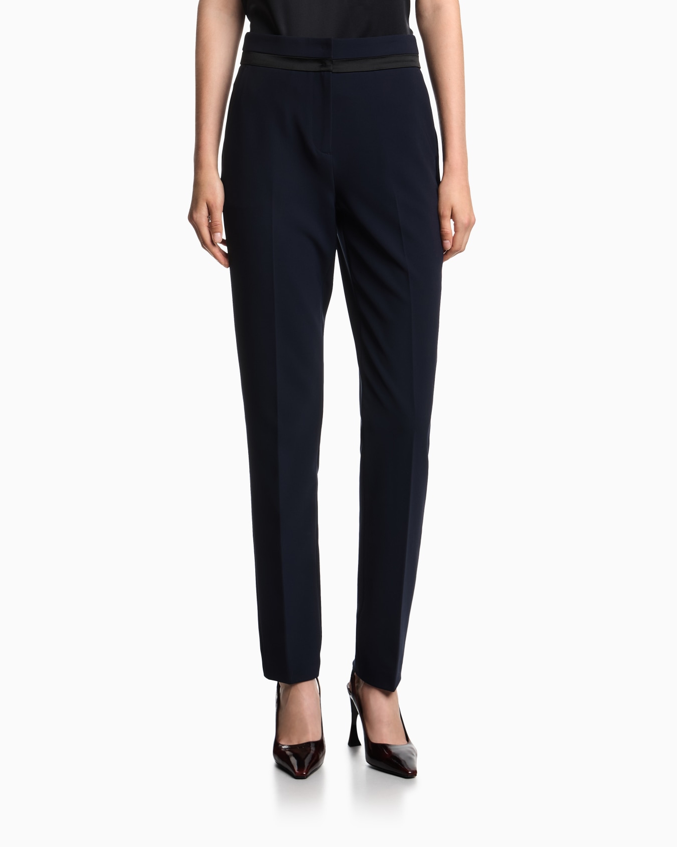 Satin-Waistband Tuxedo Trousers Slide 3