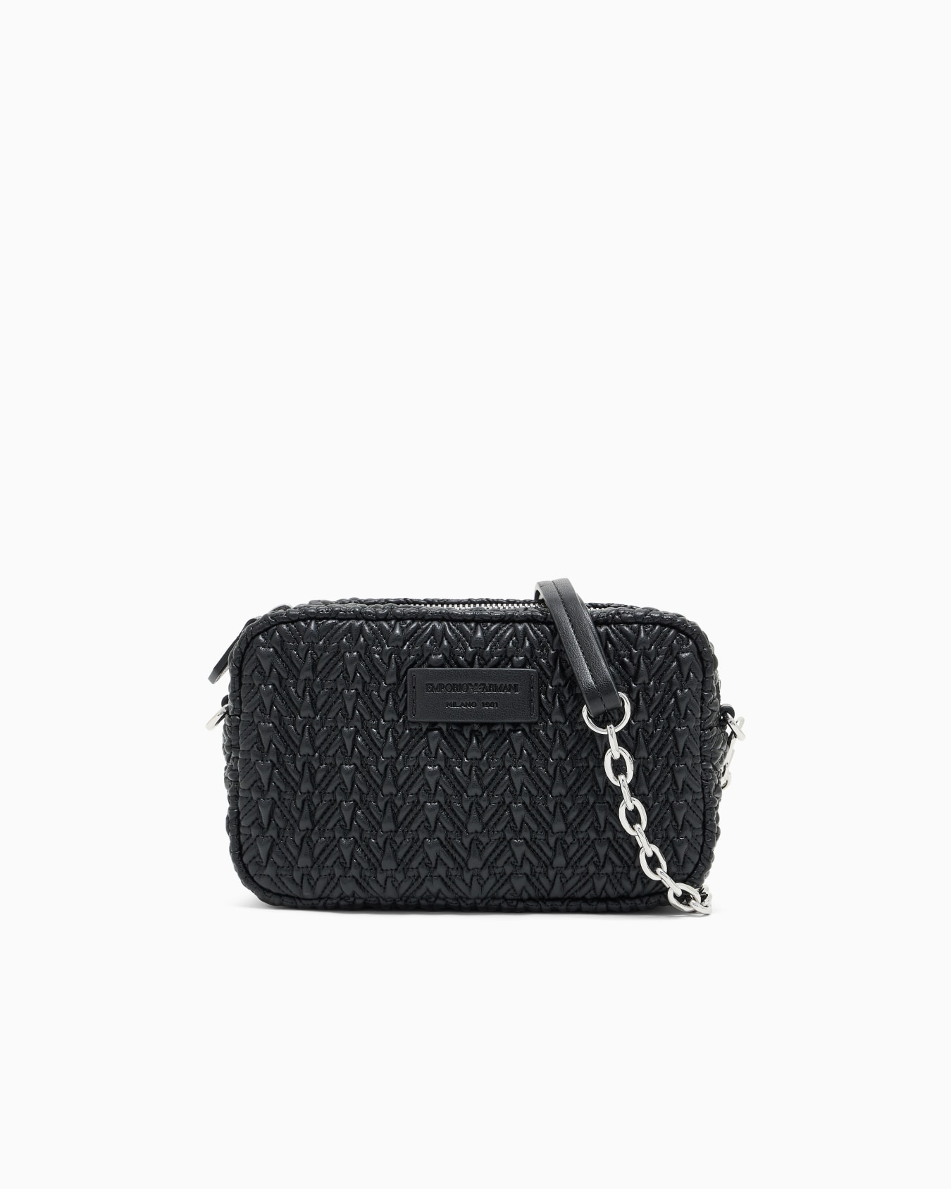 Embossed-effect camera case with chain shoulder strap Slide 0