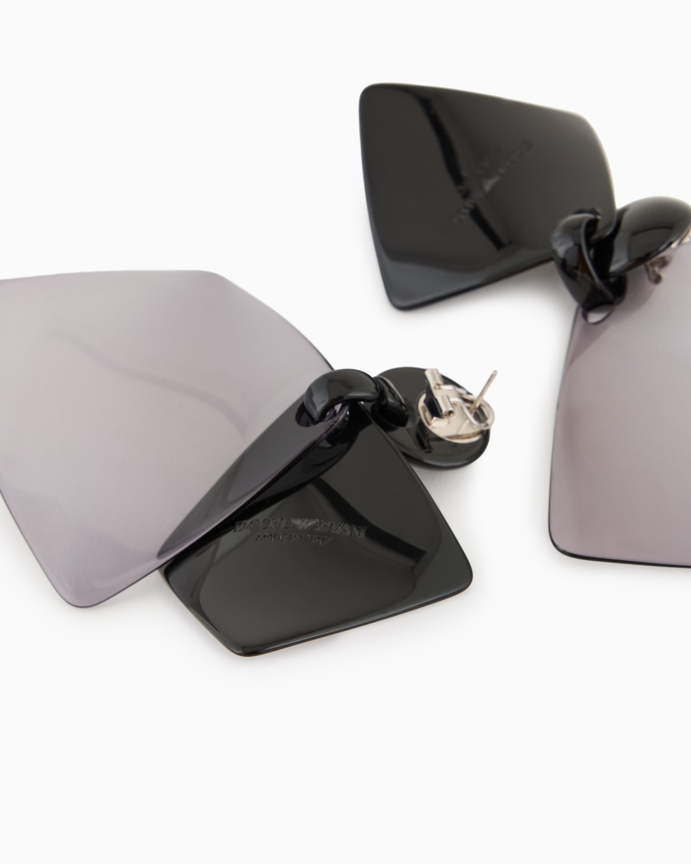 Butterfly two-tone oversized pendant earrings Slide 1