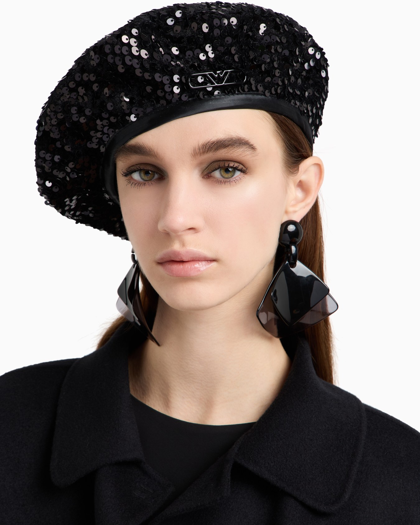 Butterfly two-tone oversized pendant earrings Slide 2