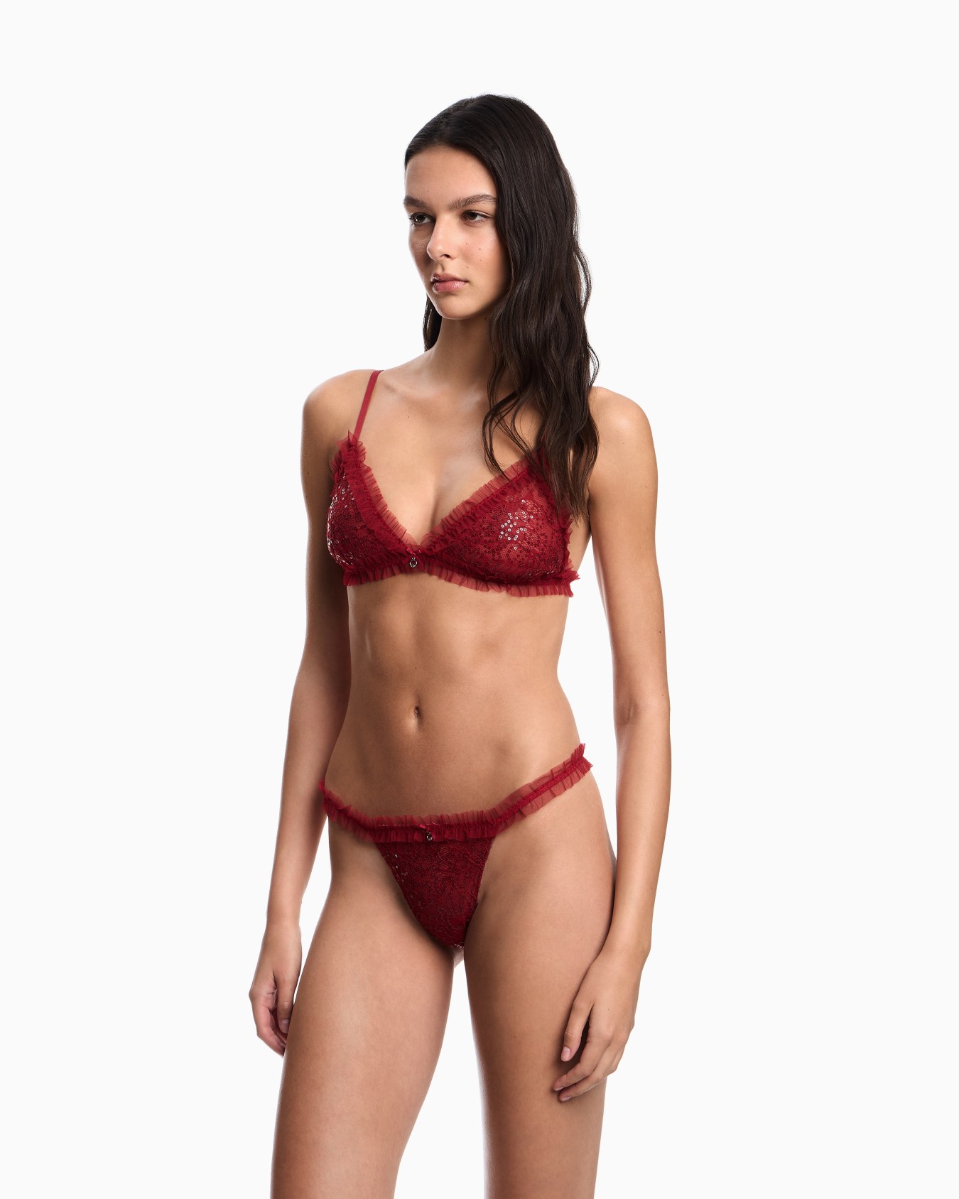 Soutien-gorge triangle en dentelle Sequins lace Diapositive 1