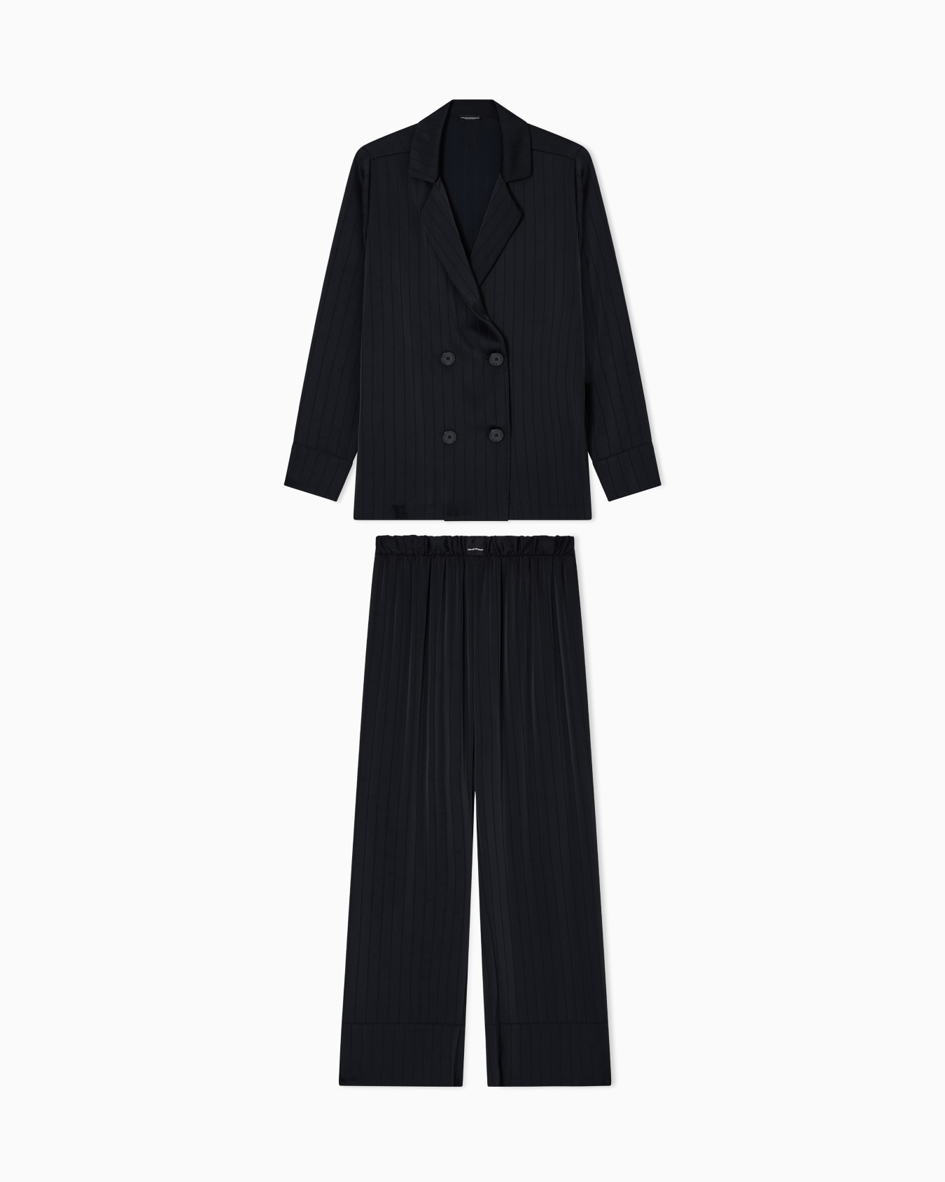 Satin pyjamas with matching striped motif Slide 0