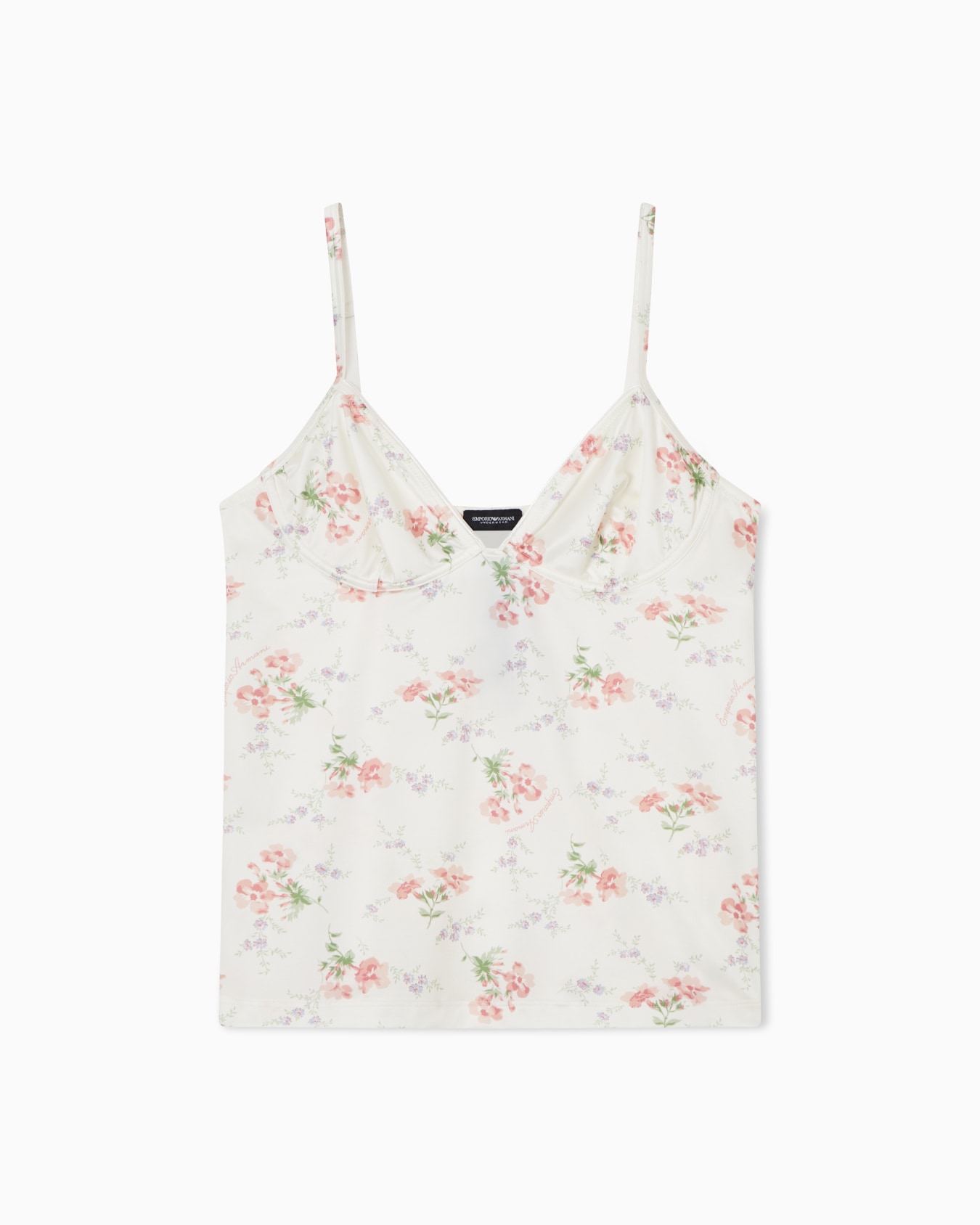 Floral-print satin microfibre loungewear tank top Slide 0