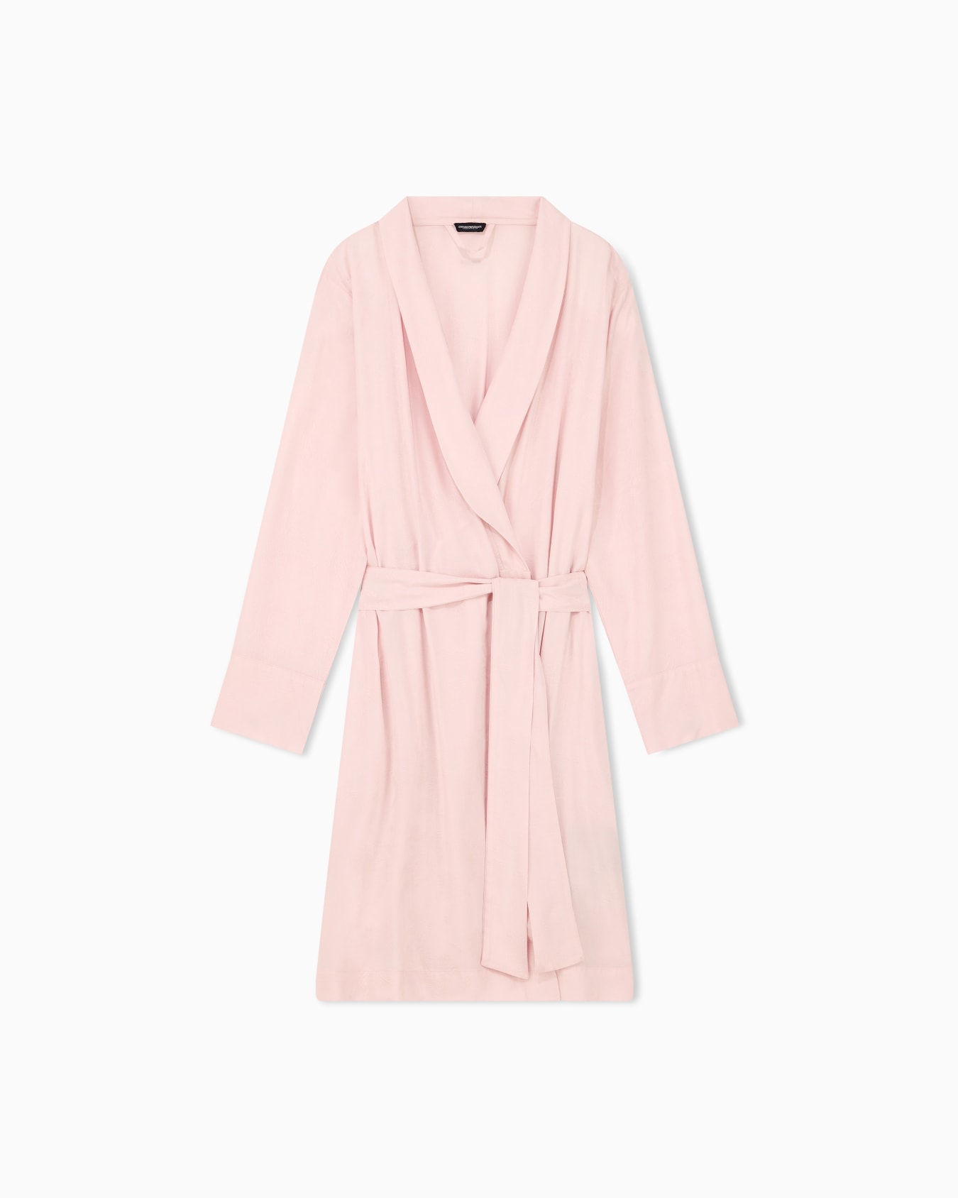 Jacquard viscose dressing gown with a shawl collar and belt Slide 0
