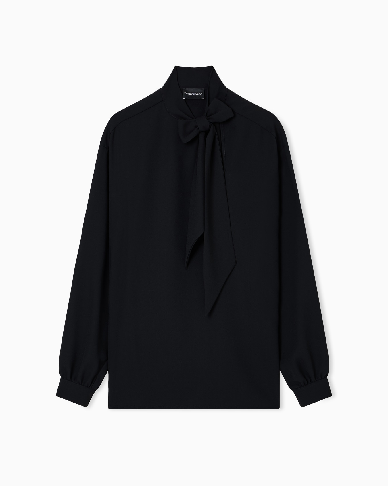 Blusa con collo foulard in crepe fluido Slide 0