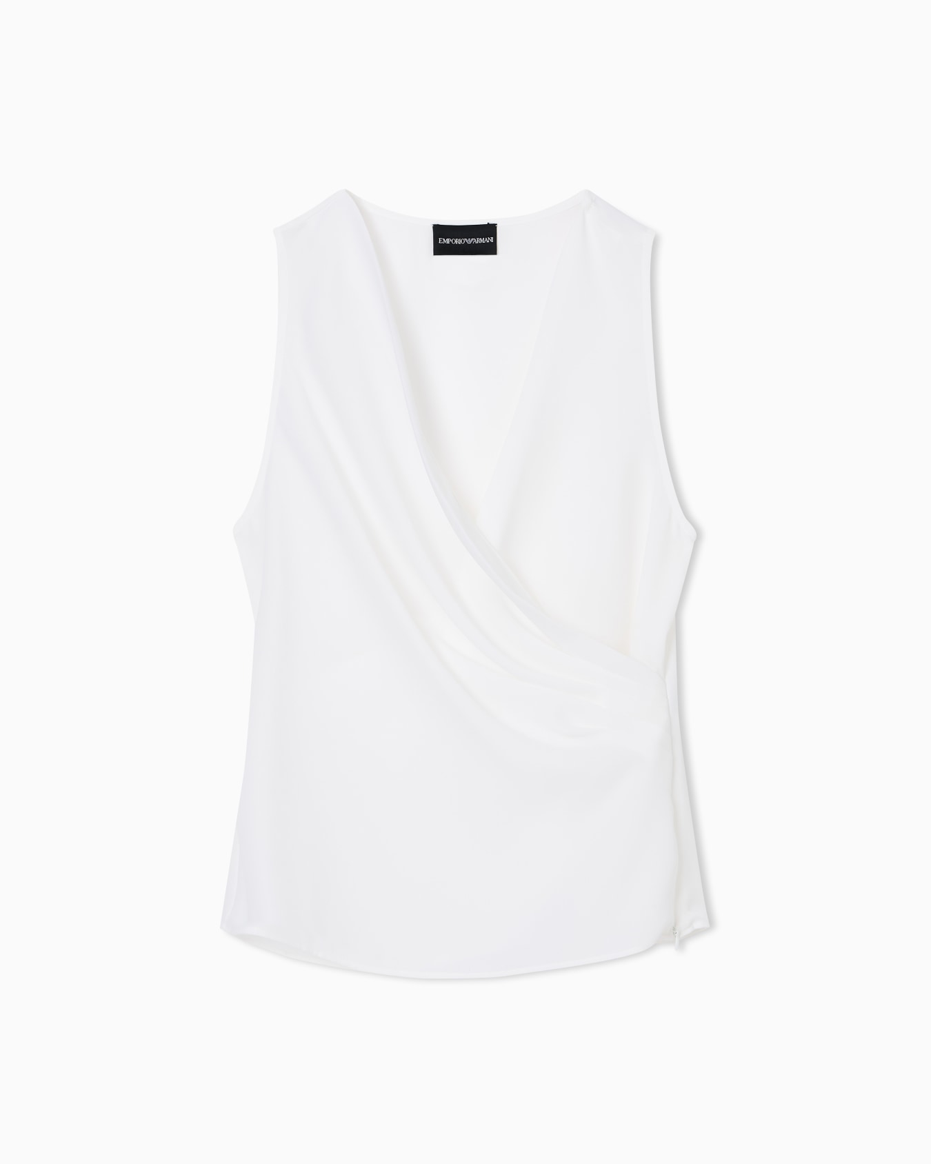 Fluid crêpe top with draping  Slide 0