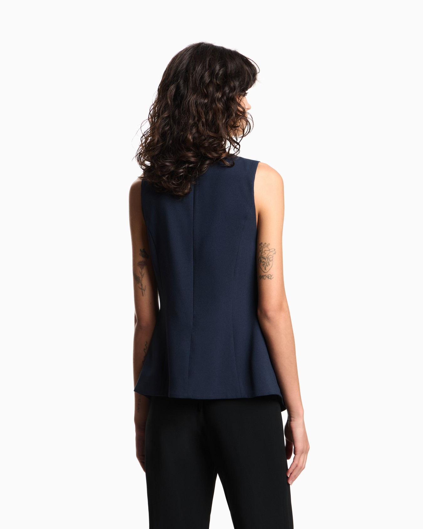 Stretch sandblasted fabric crossover top Slide 2