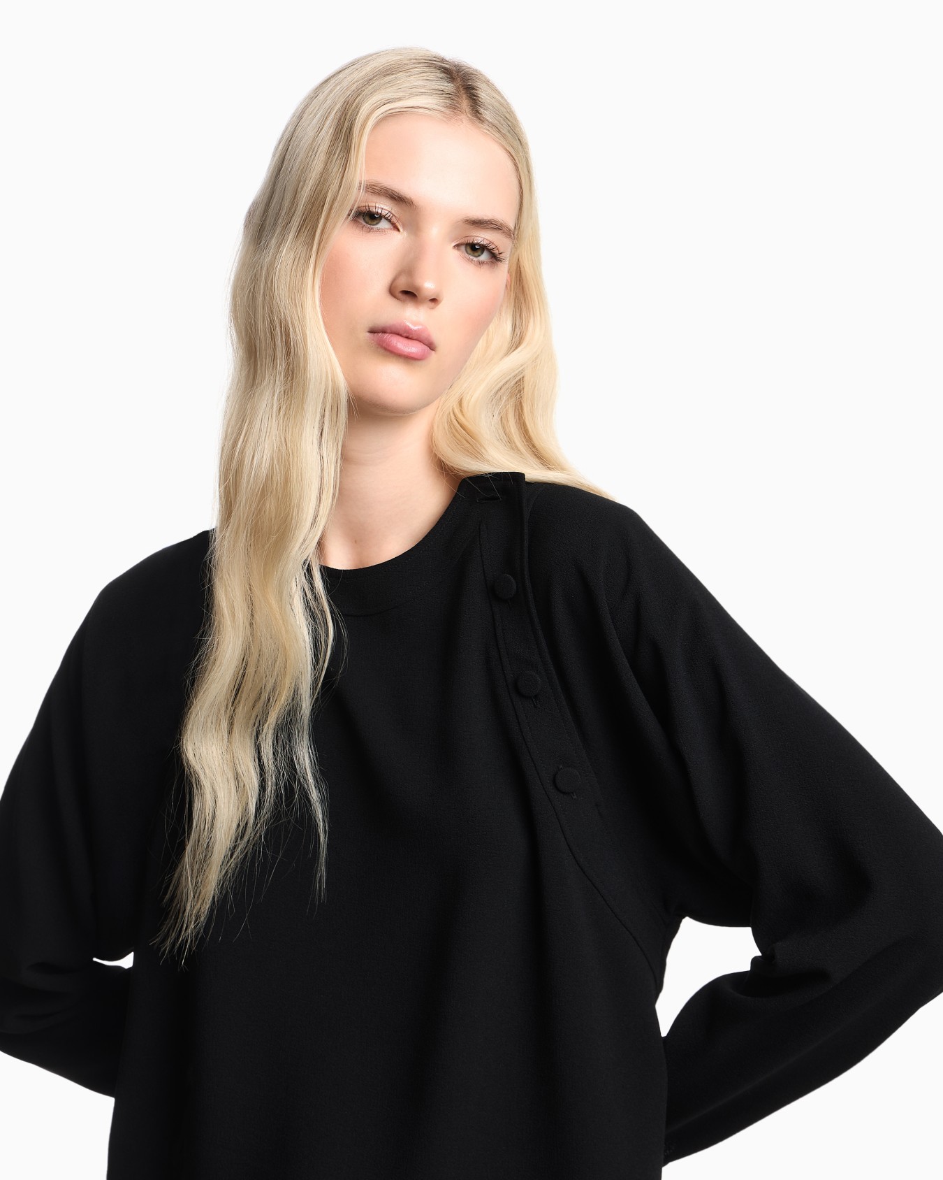 Stretch sandblasted fabric blouse Slide 4