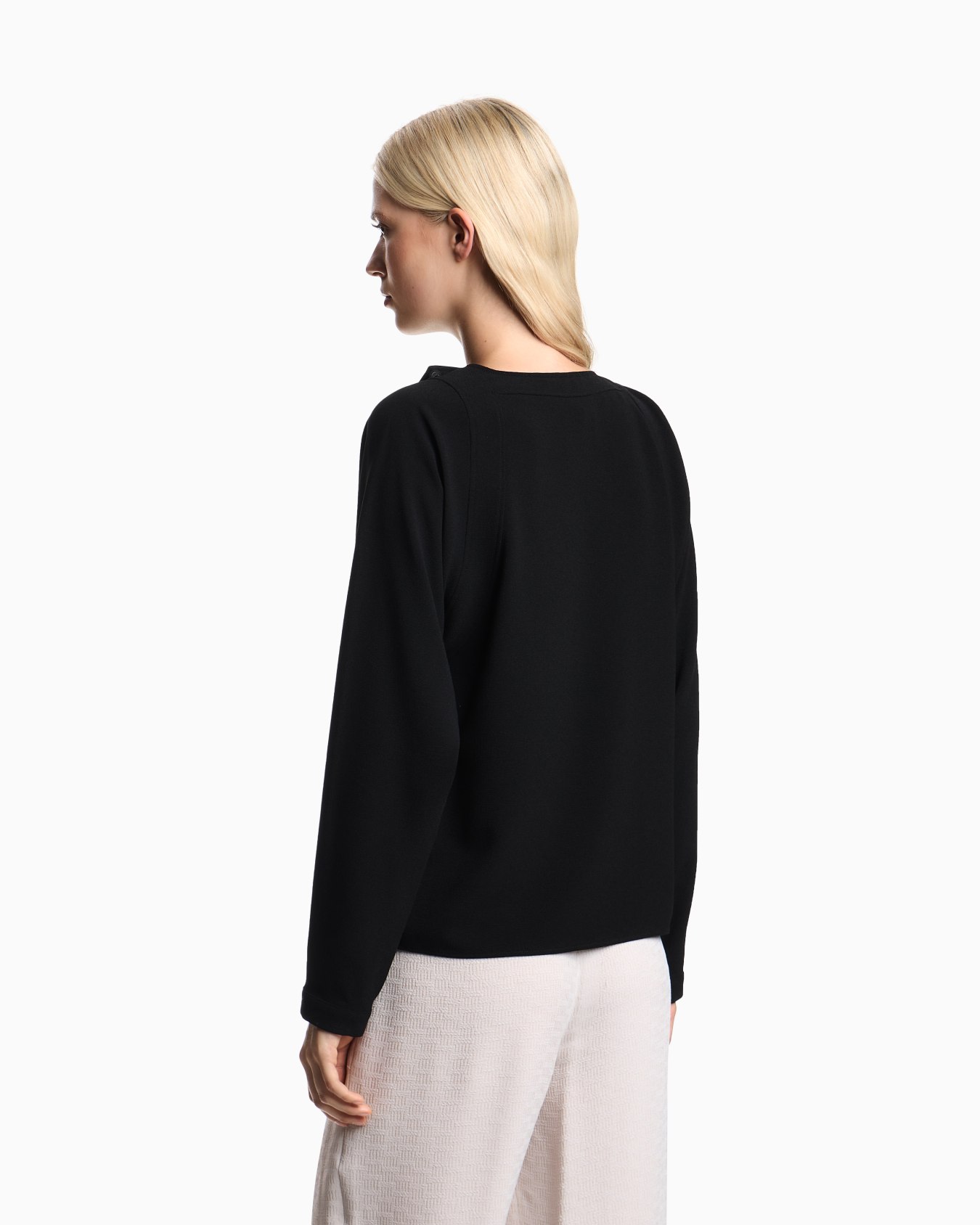 Stretch sandblasted fabric blouse Slide 2