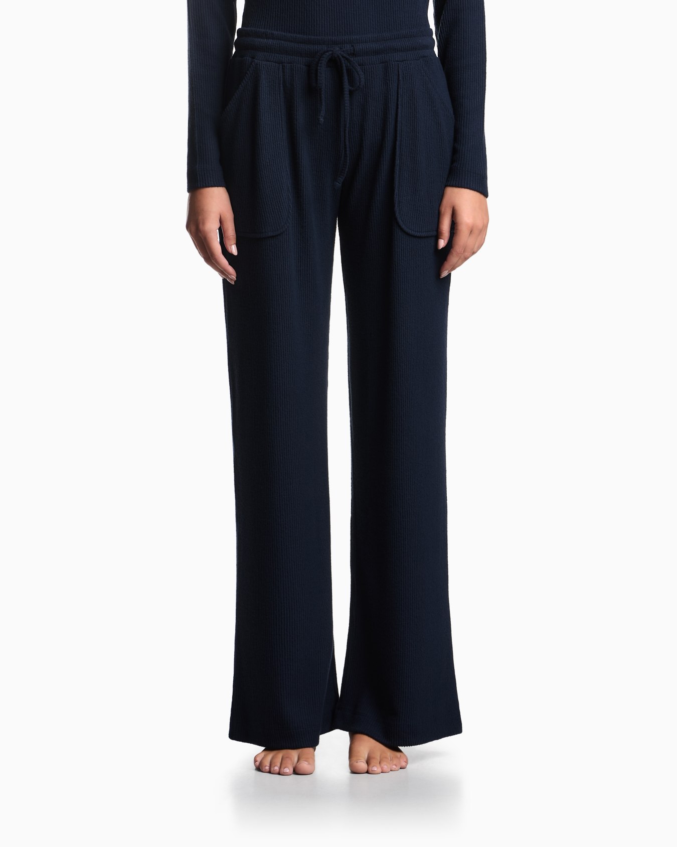 Ribbed viscose loungewear trousers Slide 1