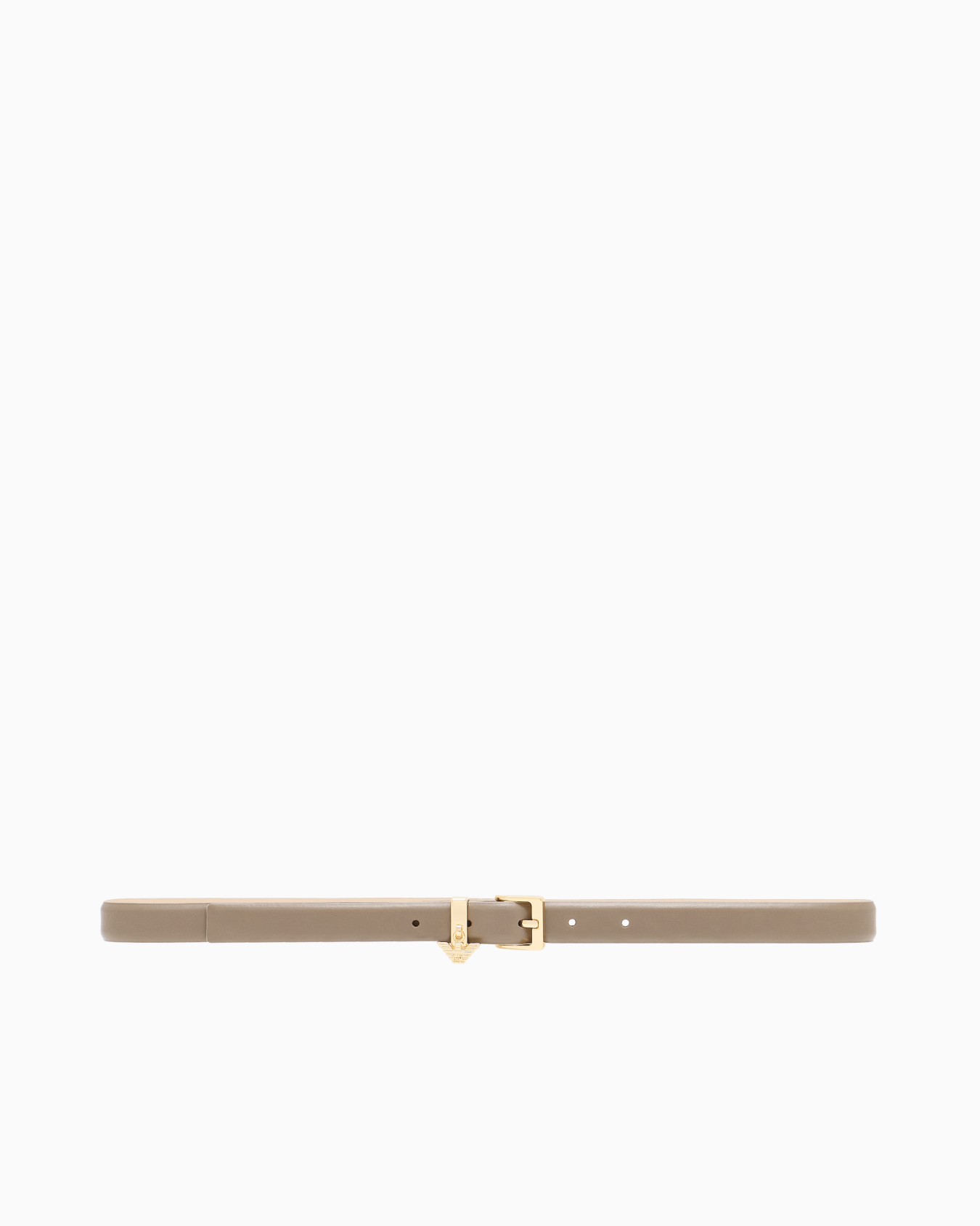 Smooth leather belt with eagle logo charm Slide 2
