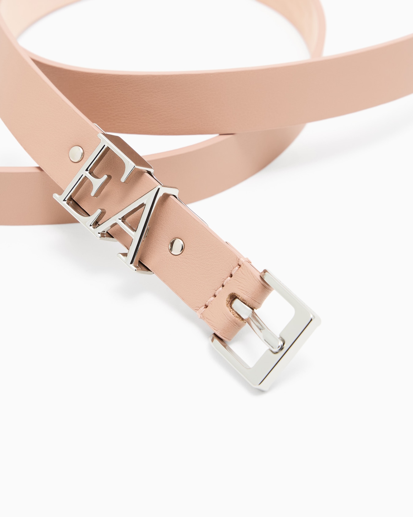 Ceinture en cuir avec boucle profilée EA Diapositive 1